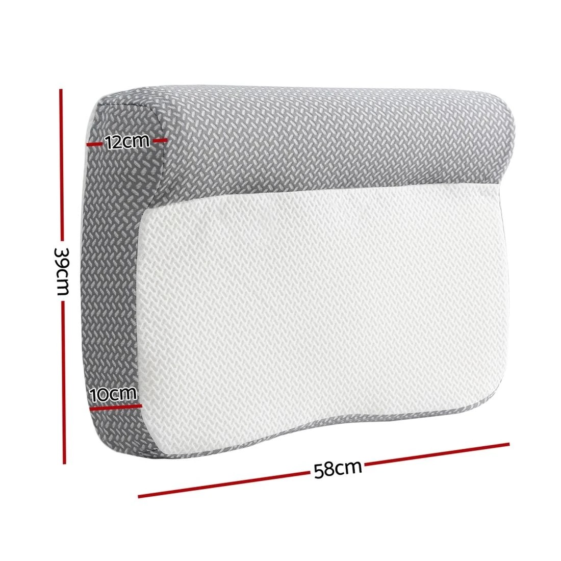 2 Giselle Bedding Contour Memory Foam Pillow Ergonomic Cervical Support Adjustable Height Removable Washable Cover - grey, 2 of 5