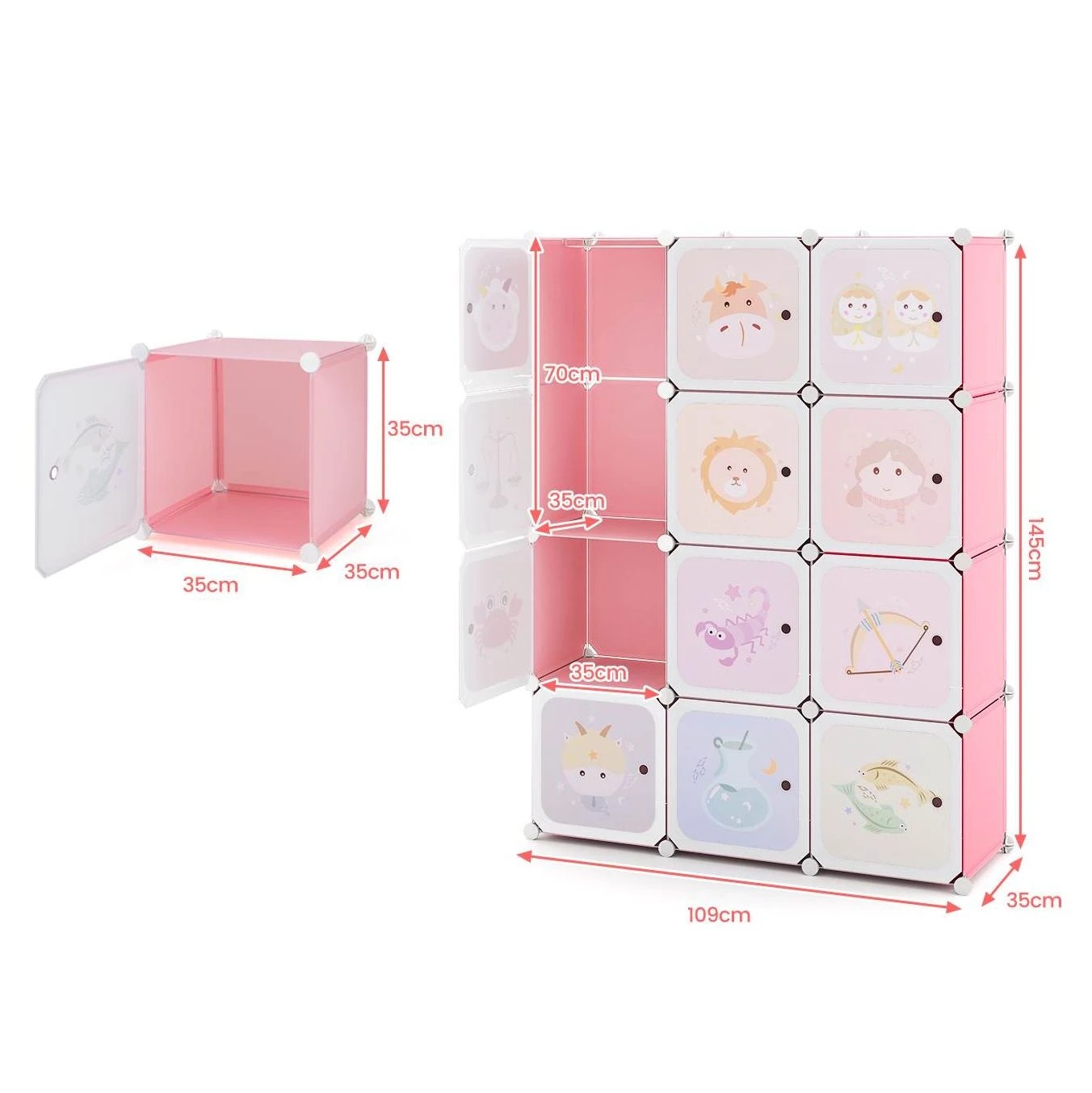 3 Costway 12-Cube Wardrobe Portable Clothes Closet w/Zodiac Patterns, 3 of 3