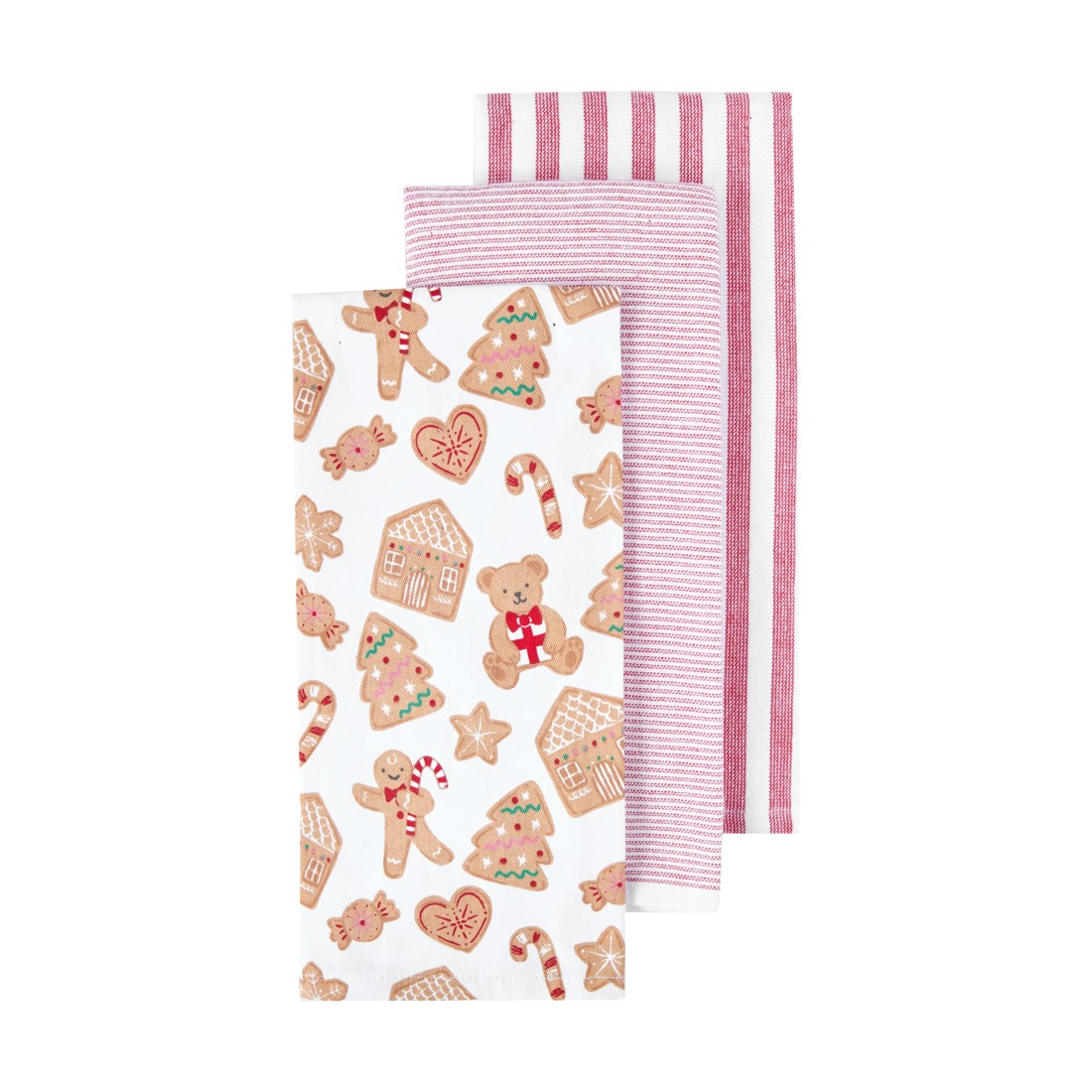 1 3 Pack Gingerbread Tea Towels, 1 of 6