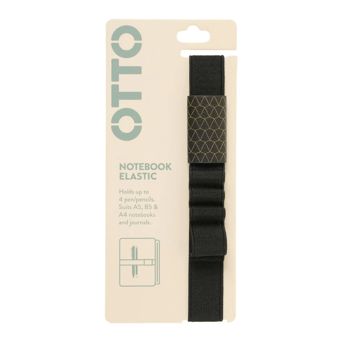 1 Otto 4 Loop Elastic Pen Holder Black, 1 of 2