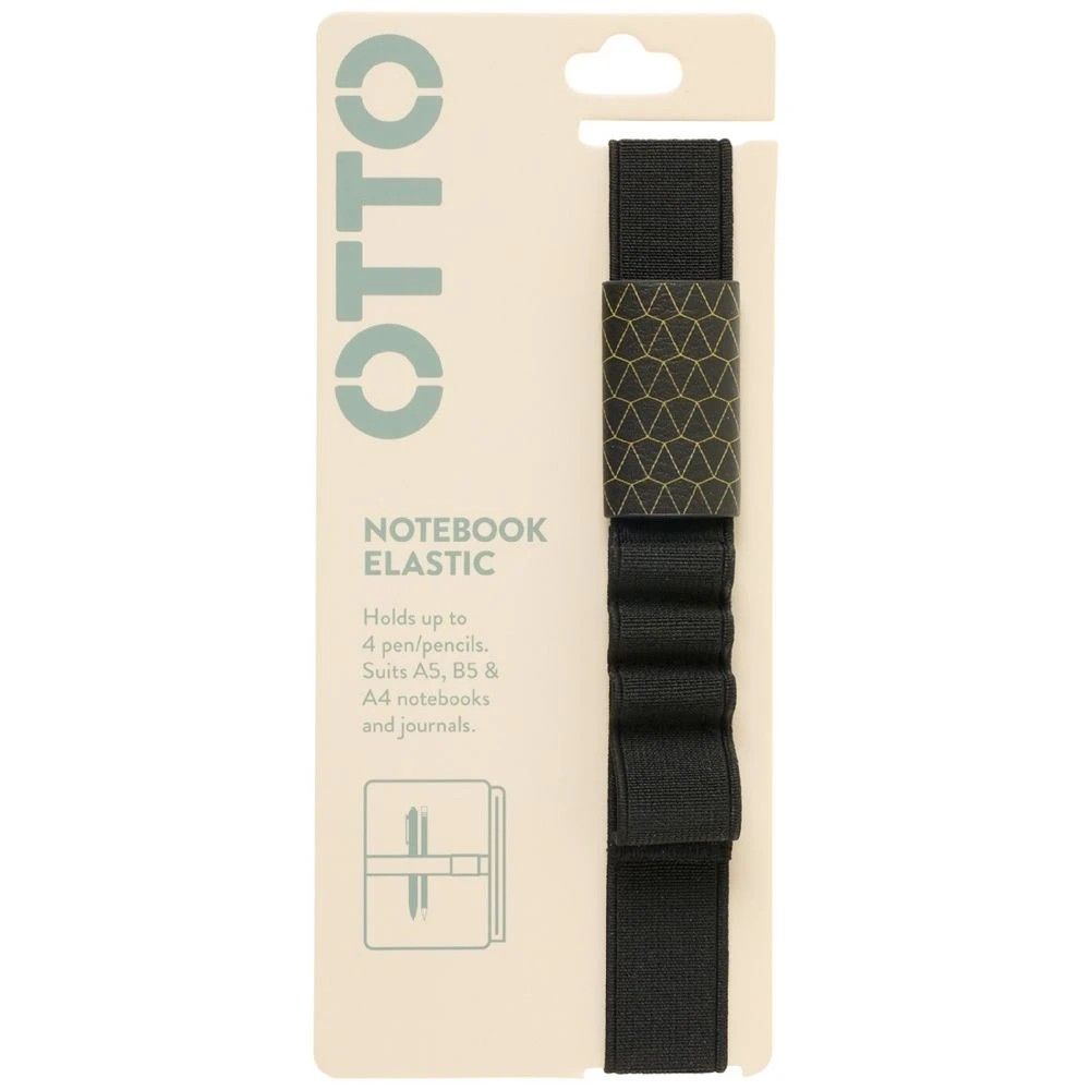 1 Otto 4 Loop Elastic Pen Holder Black, 1 of 2