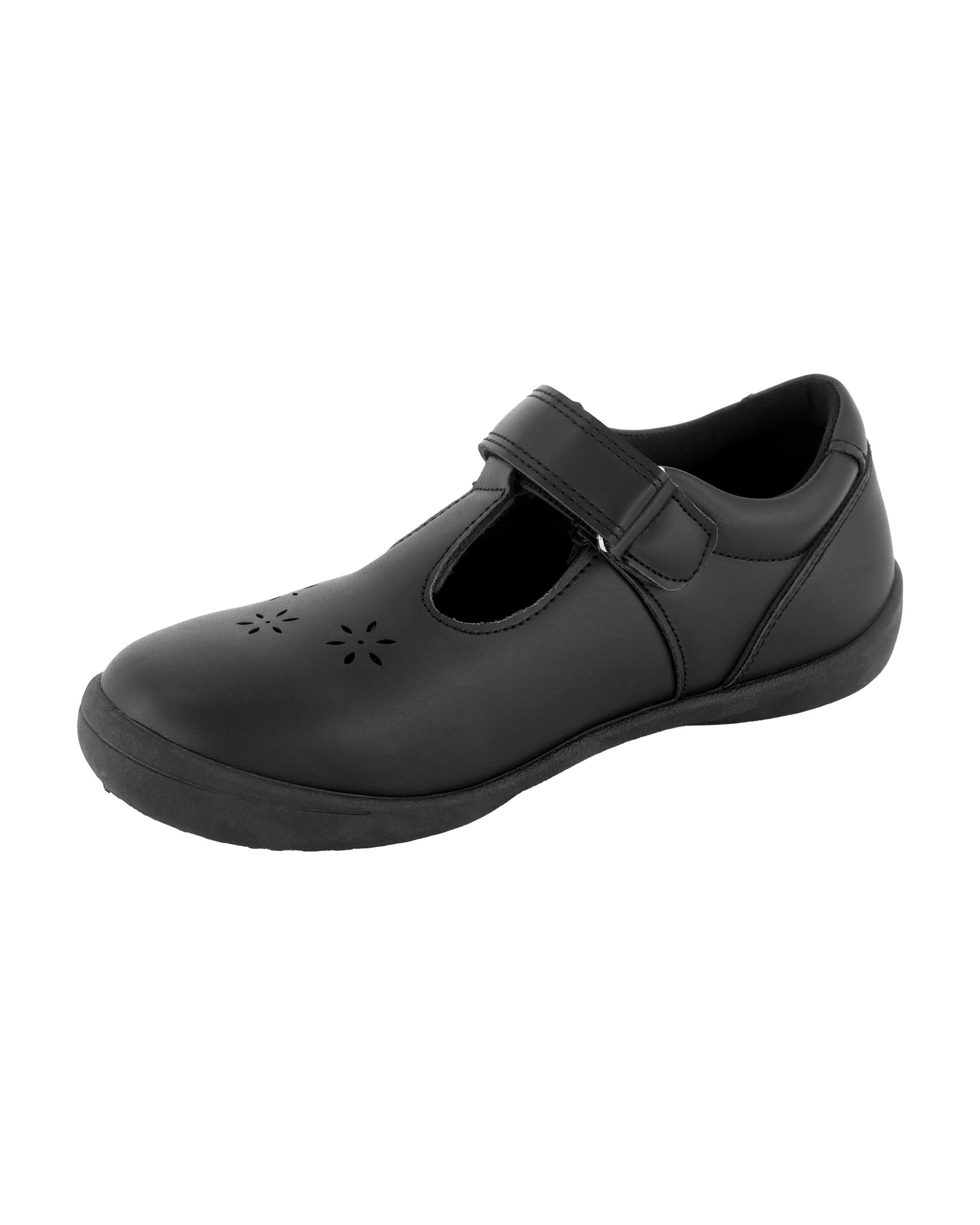 3 Senior T-Bar School Shoes Black, 3 of 5