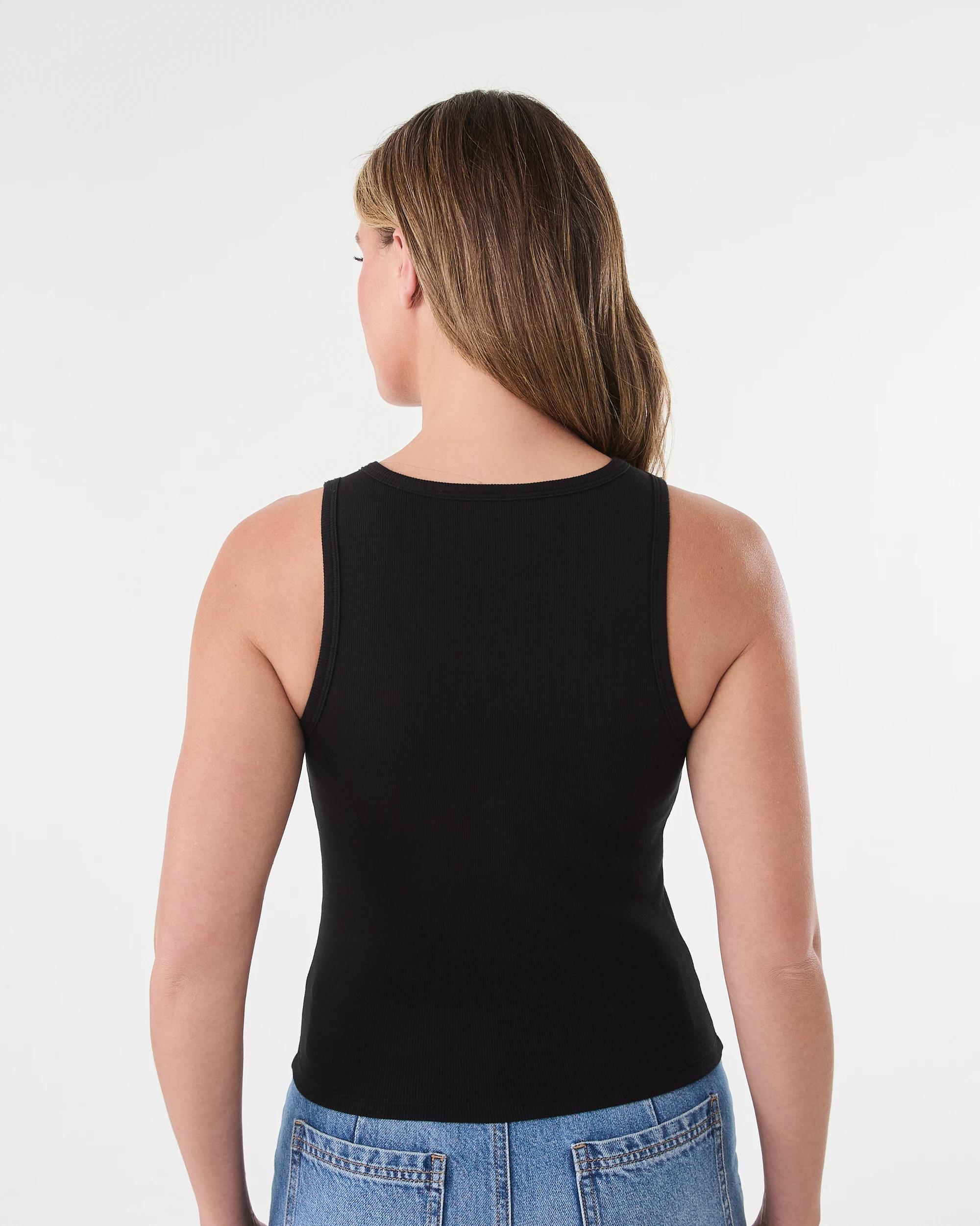 3 Sleeveless Shelf Bra Tank Black, 3 of 5
