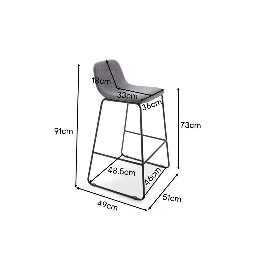 2 91cm Upholstered Bar Stool, 2 of 2