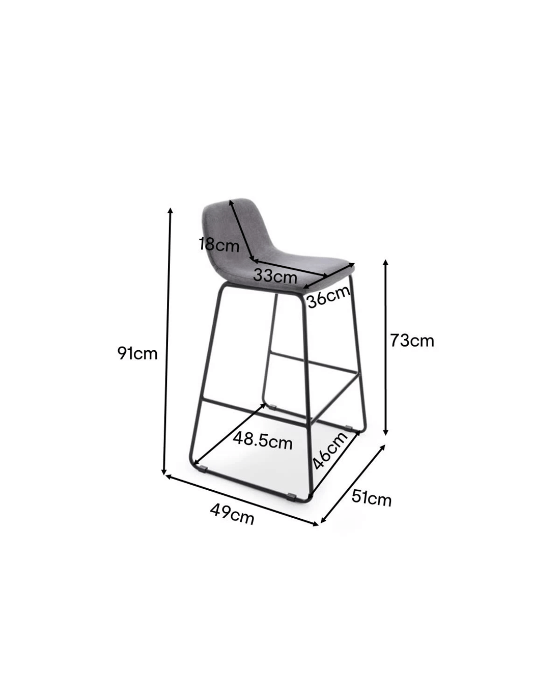 2 91cm Upholstered Bar Stool, 2 of 2