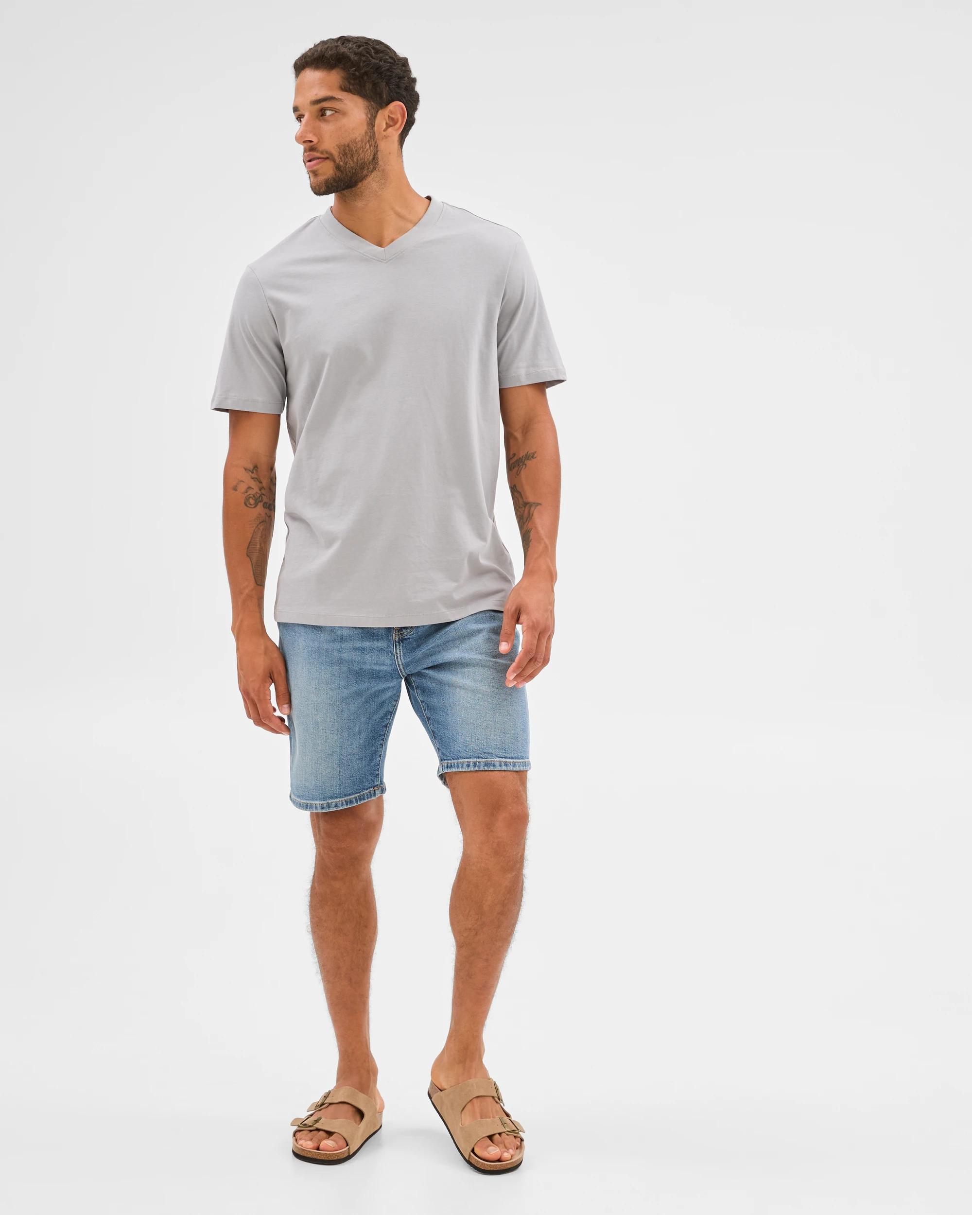 1 Target Australian Cotton V-Neck T-Shirt LIGHT GREY, 1 of 6