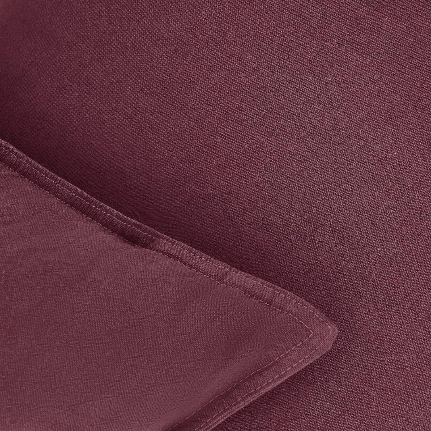 3 Gioia Casa 2-Pack Linen-Cotton Blend Cushion Covers 45x45cm - Burgundy, 3 of 4