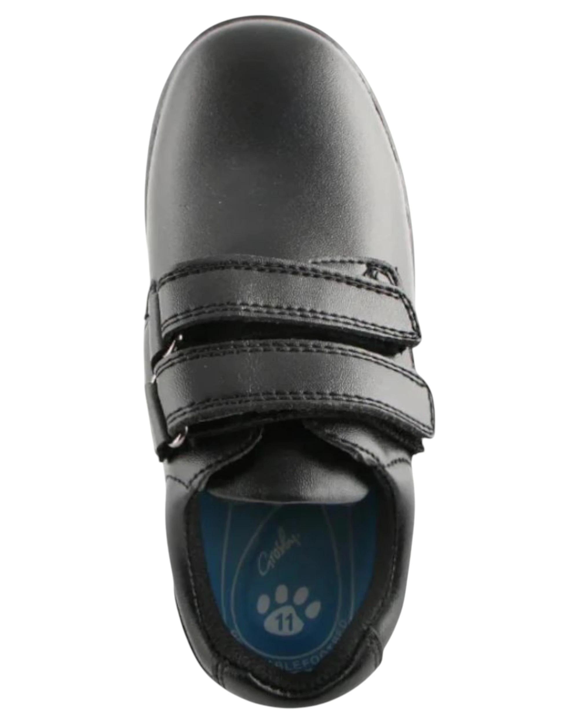 4 Grosby Kids Evan 2 Black Double Strap School Shoes BLACK, 4 of 4