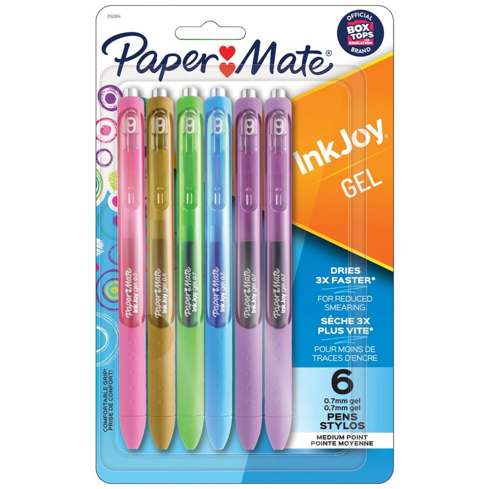 1 Paper Mate InkJoy Gel Pens 0.7mm Pastel Assorted 6 Pack, 1 of 9