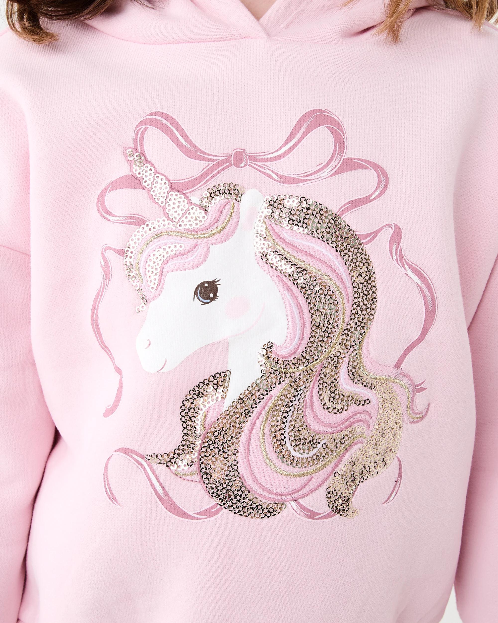 5 Oversized Sequin Embroidered Hoodie Pnk Unicrn, 5 of 7