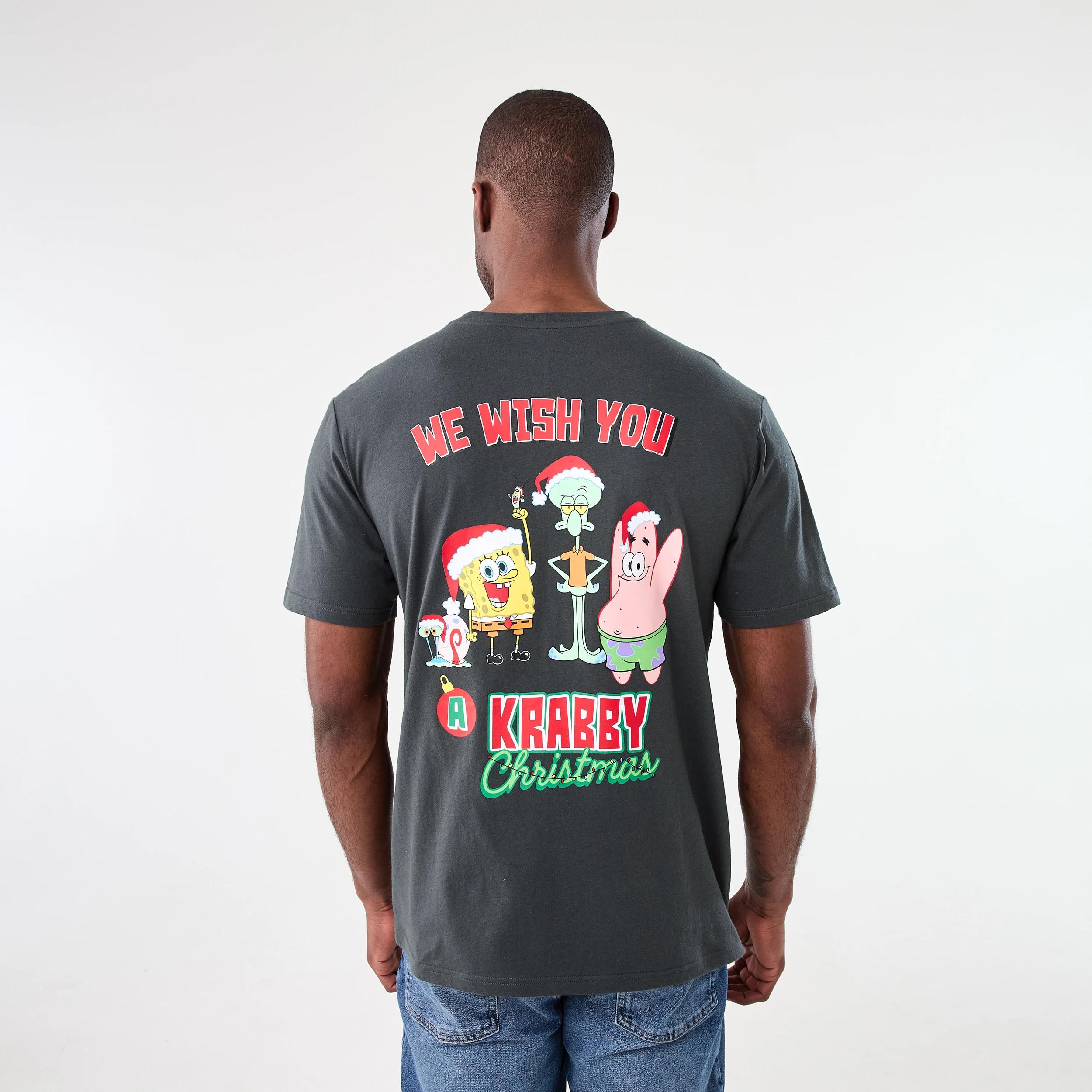 3 SpongeBob License Christmas T-shirt OYSTER BLACK, 3 of 6