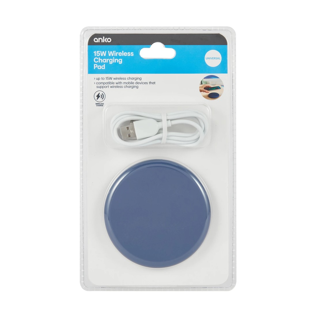 7 15W Wireless Charging Pad - Blue, 7 of 7
