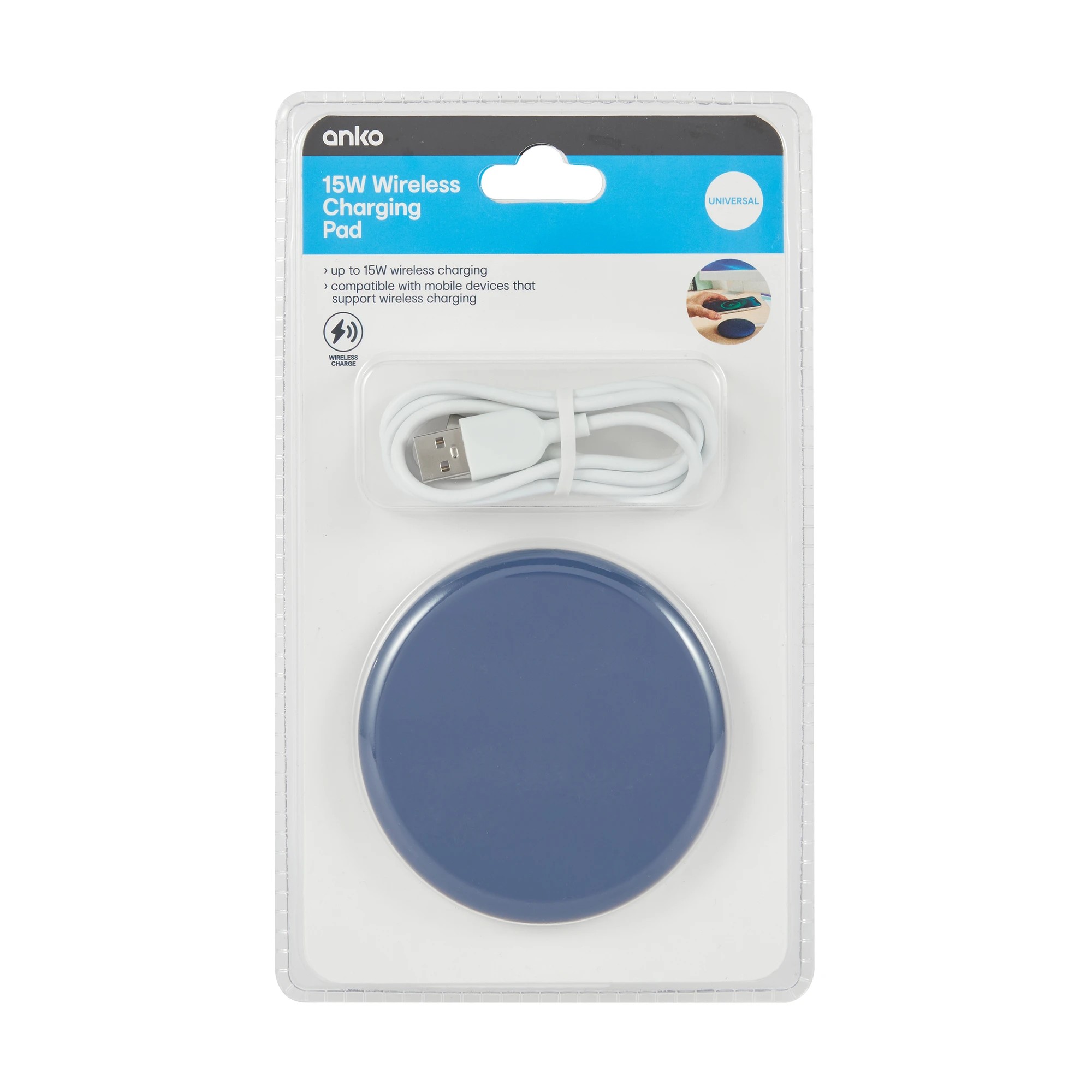 7 15W Wireless Charging Pad - Blue, 7 of 7