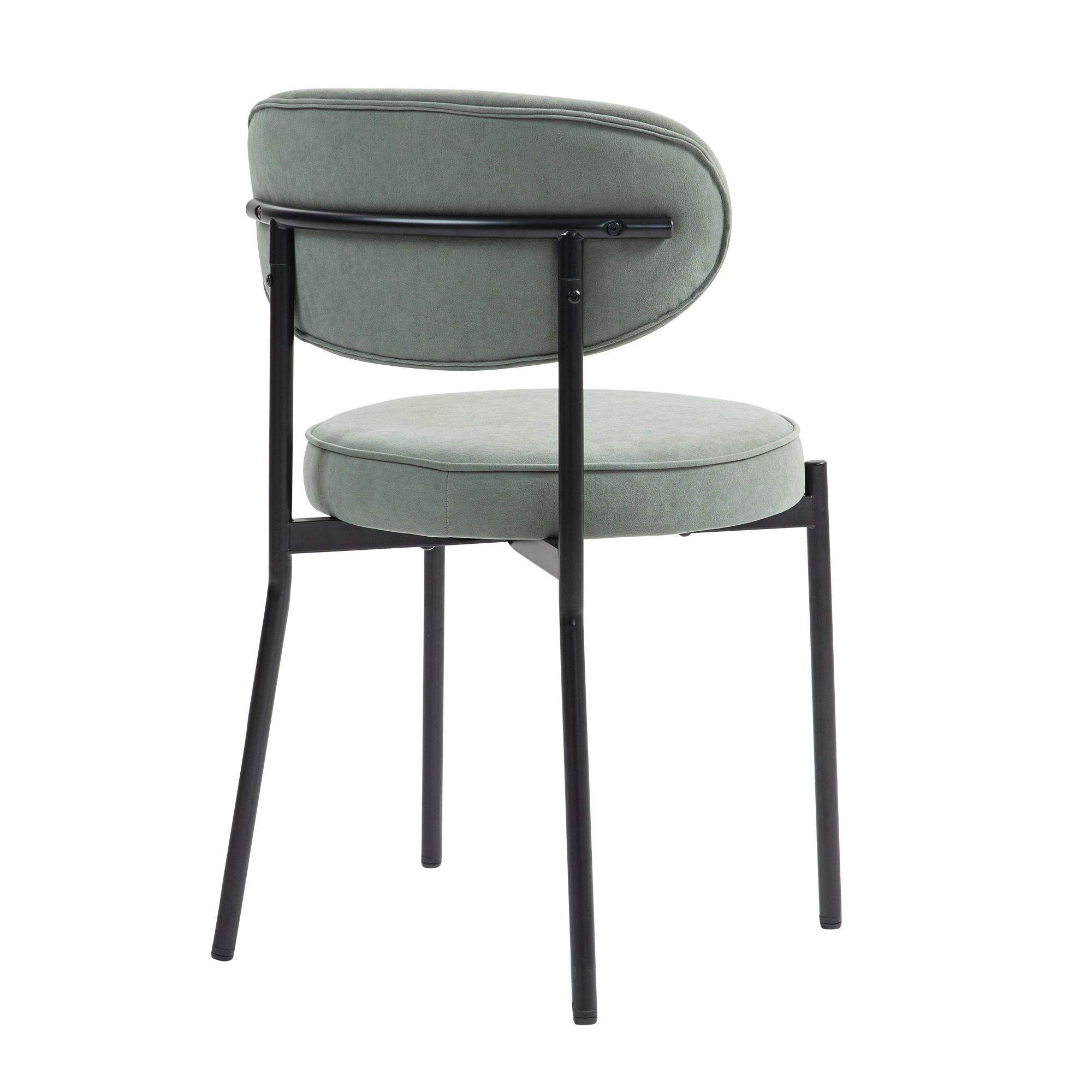 8 IHOMDEC Round Dining Chair Metal Frame and Legs Set of 2 - Green - Green, 8 of 10