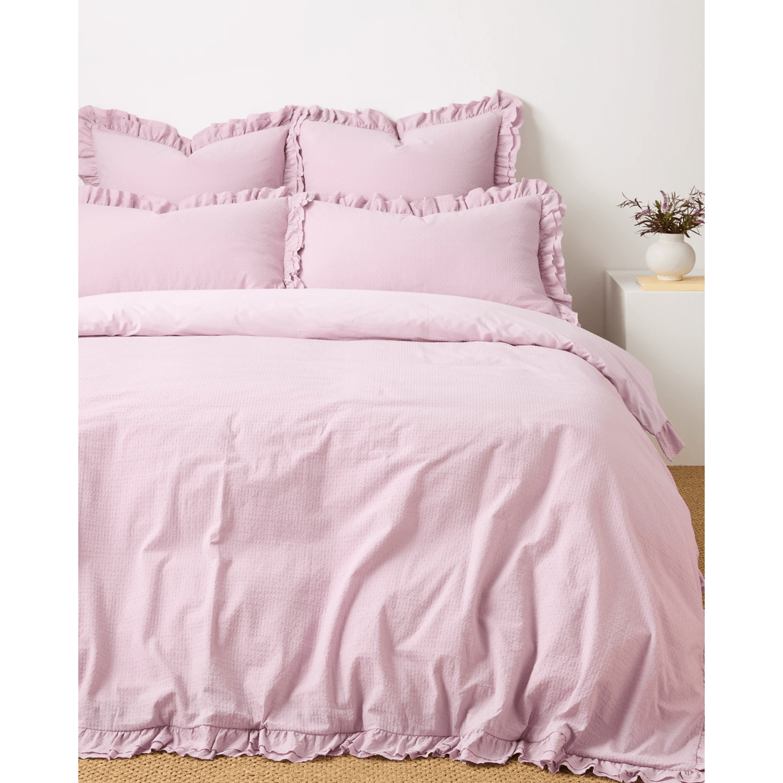 1 Target Australian Cotton Celine Jacquard Double Ruffle Quilt Cover Set
 - King Bed
 - Purple, 1 of 3
