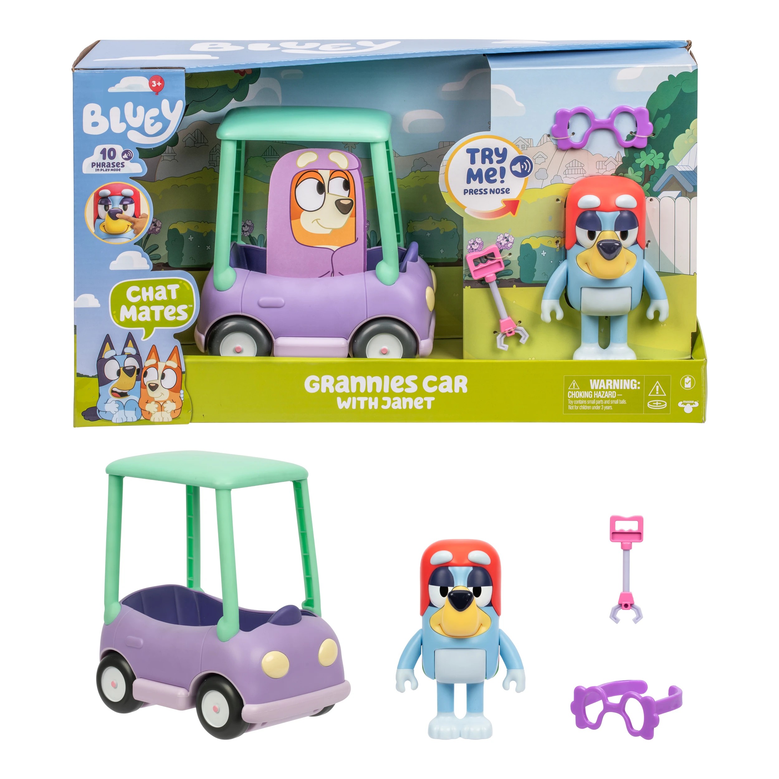 2 Bluey: Chat Mates Figure & Vehicle - Grannies Car with Janet, 2 of 10