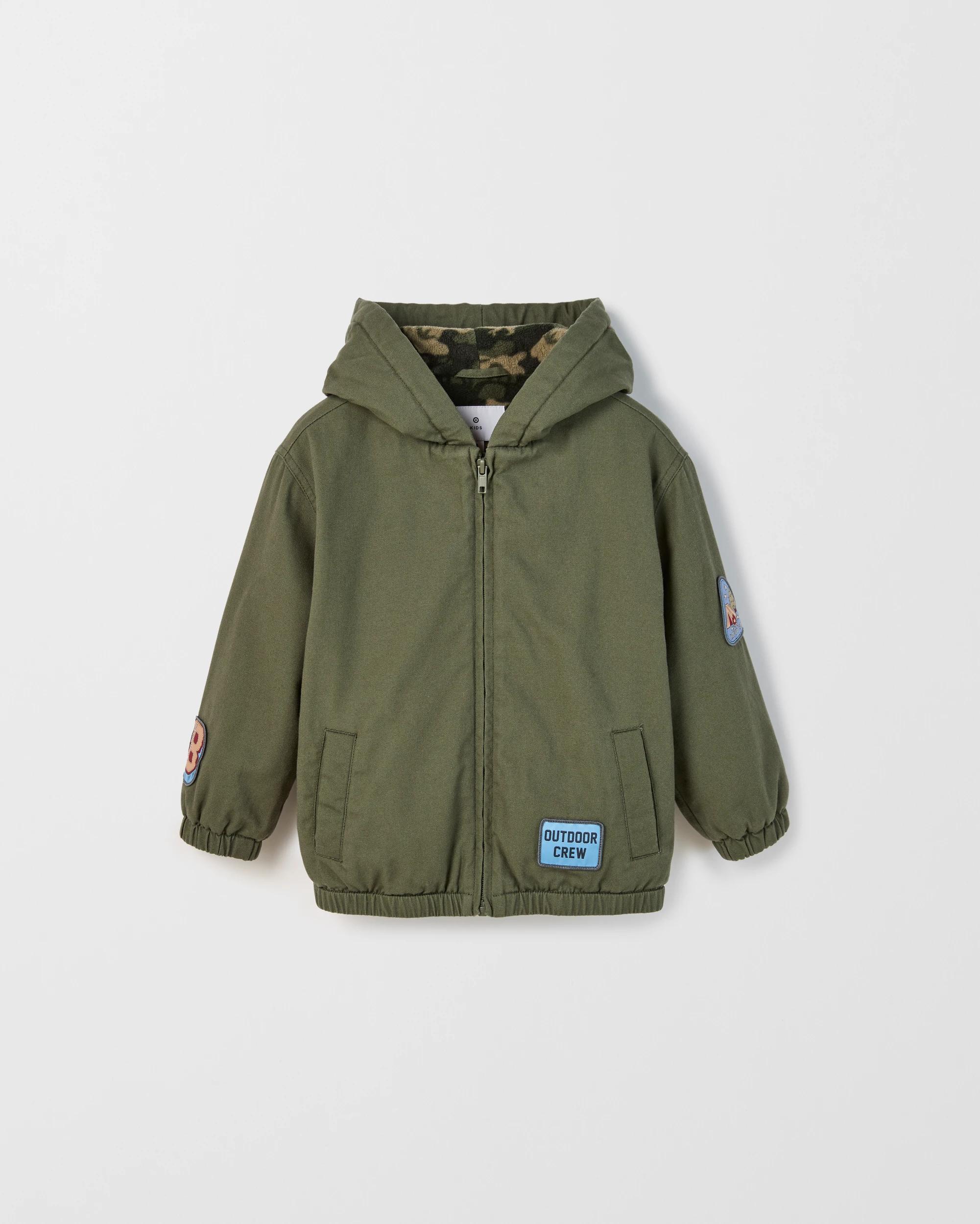 6 Target Kids Hooded Bomber Jacket KHAKI, 6 of 7