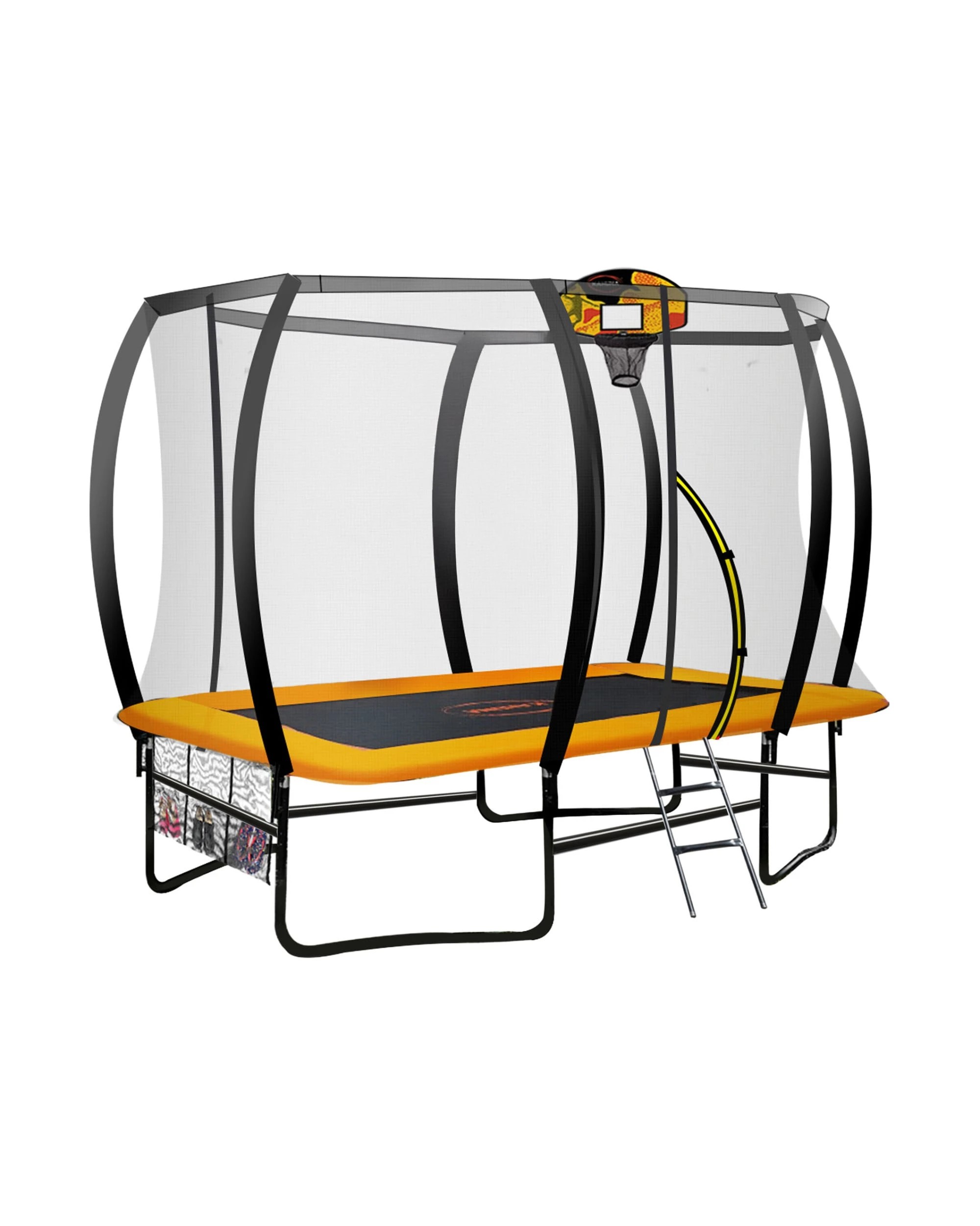 1 Kahuna 6 x 9ft Rectangular Outdoor Trampoline with Basketball Set in Orange - Orange, 1 of 8