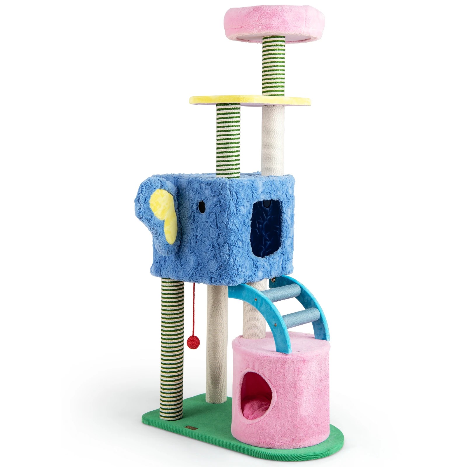 1 Costway Elephant Themed Cat Tree Multi-level Cat Kitty Tower Scratching Posts, 1 of 6
