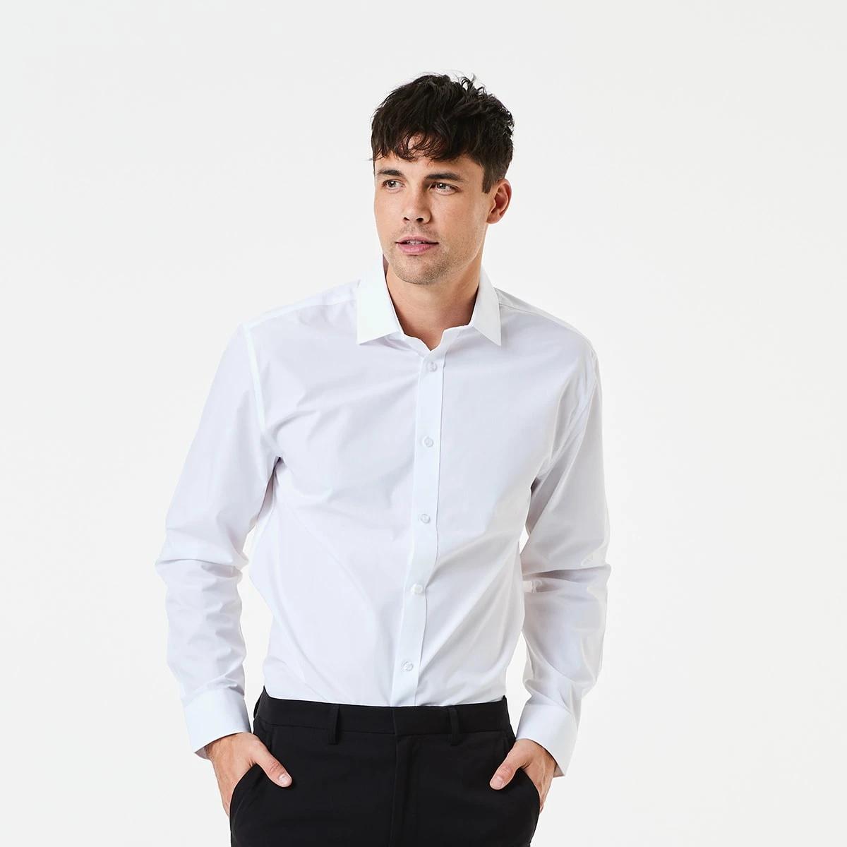 1 Work Long Sleeve Business Shirt WHITE, 1 of 6