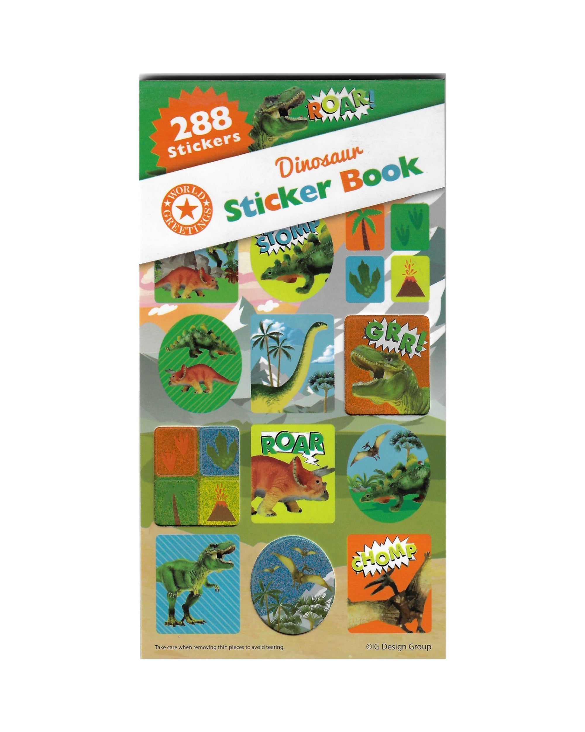 1 Artwrap Dinosaur Sticker Book 12 Sheets, 1 of 1