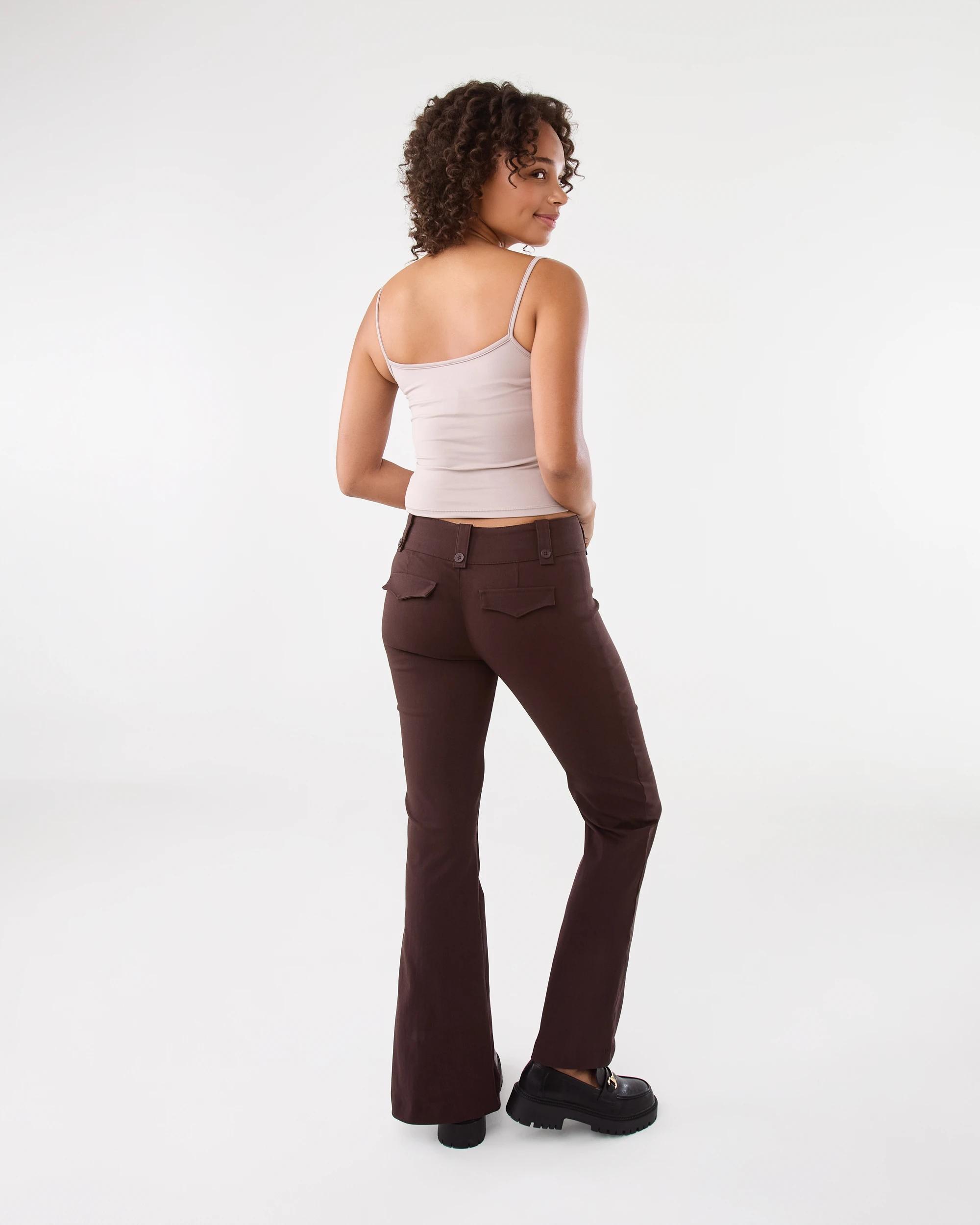 4 Youth Low Rise Bengaline Pants Choc Plum, 4 of 6