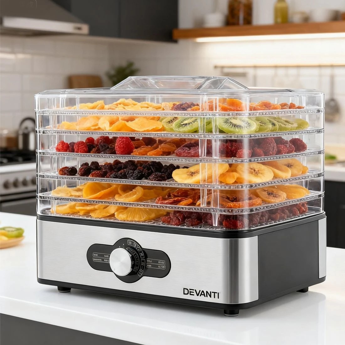 3 Devanti 5 Trays Food Dehydrator Stainless Steel Tray - Silver, 3 of 5