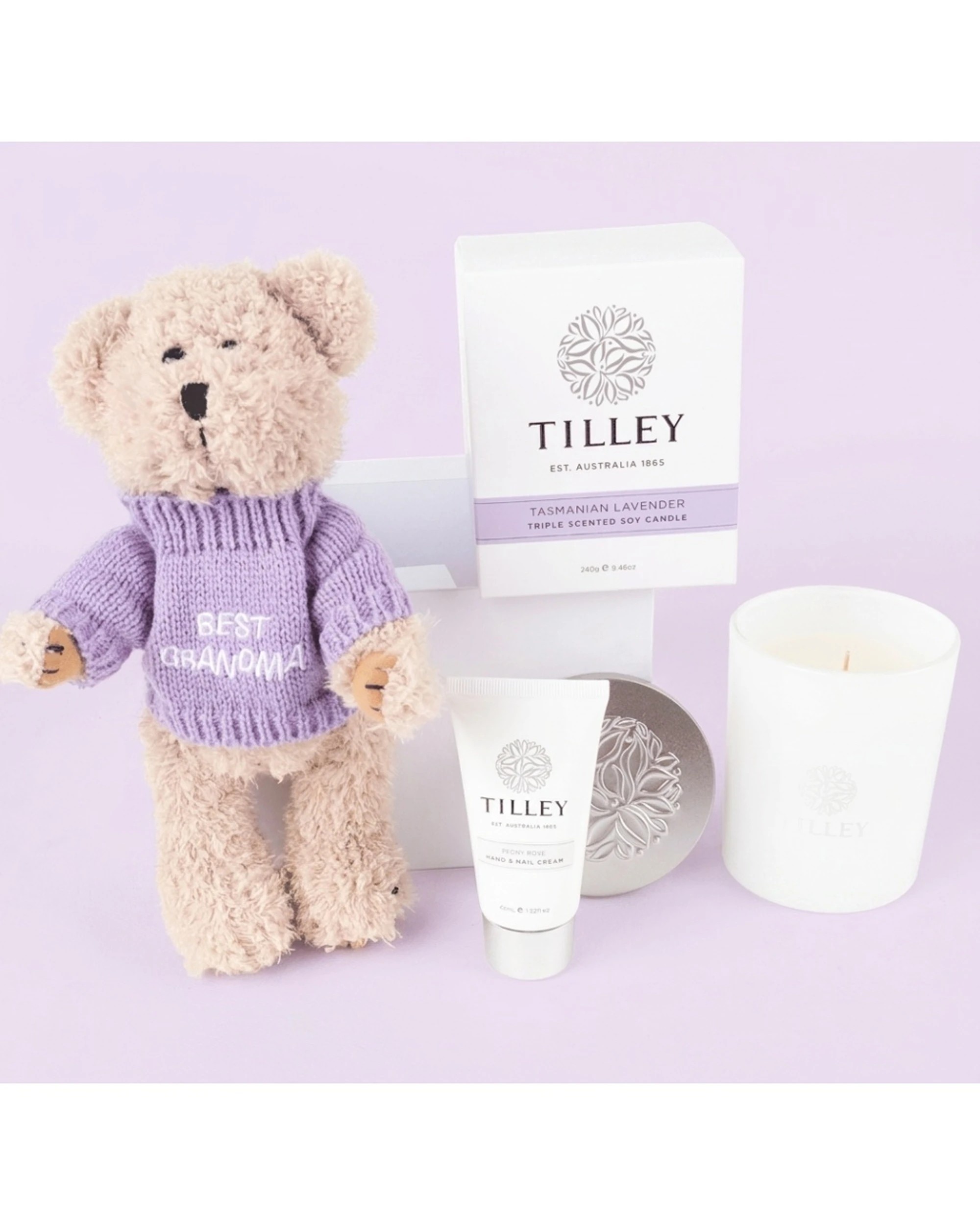 2 Gift Basket Best Grandma Present Box Set Pamper Teddy Body Care Candle - Multi, 2 of 6