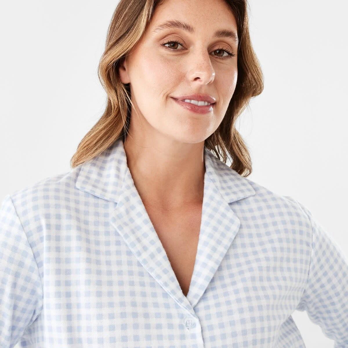 4 Flannel Pyjama Set Check Blue, 4 of 7