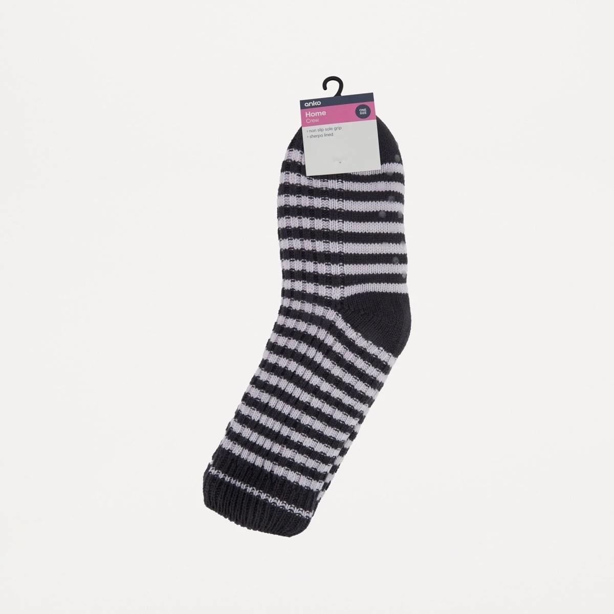 3 Knitted Lounge Socks Nv Lv Strp, 3 of 3