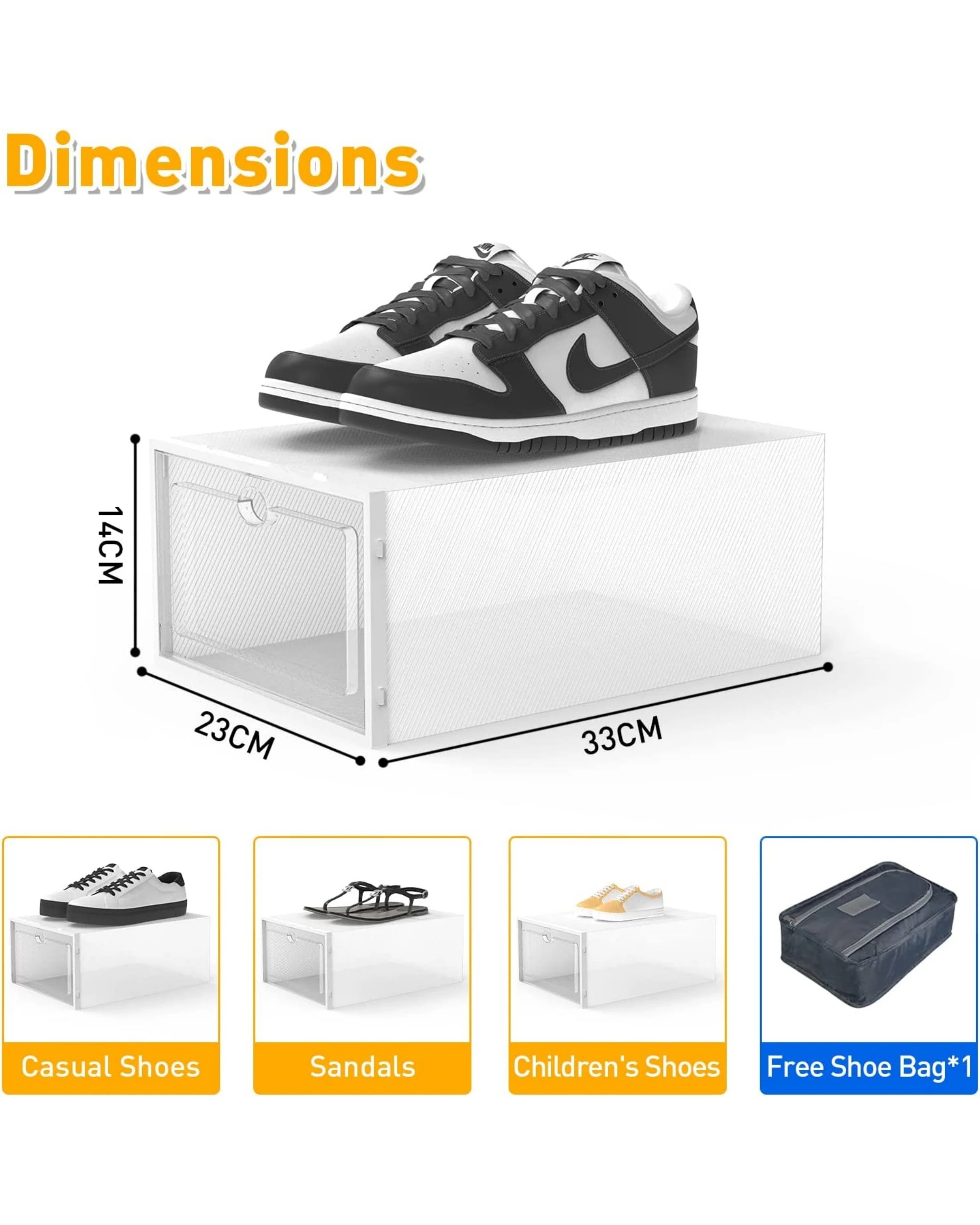 2 Advwin 15Pcs Shoe Storage Case Display Box Stackable Sneaker Rack Plastic, 2 of 8