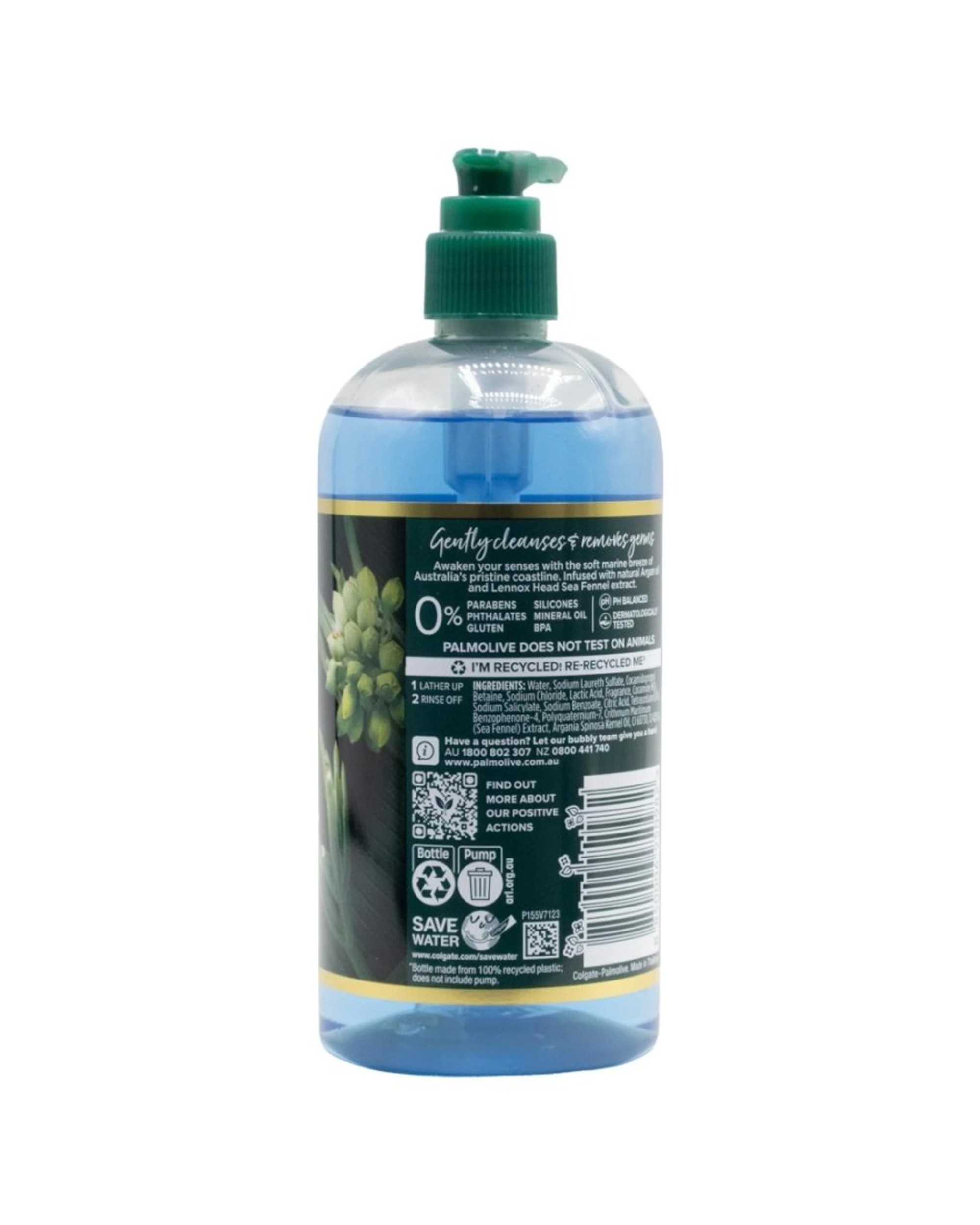 3 Palmolive 6PK 500ml Luminous Oils Hand Wash Sea Fennel & Argan Oil - Blue, 3 of 3