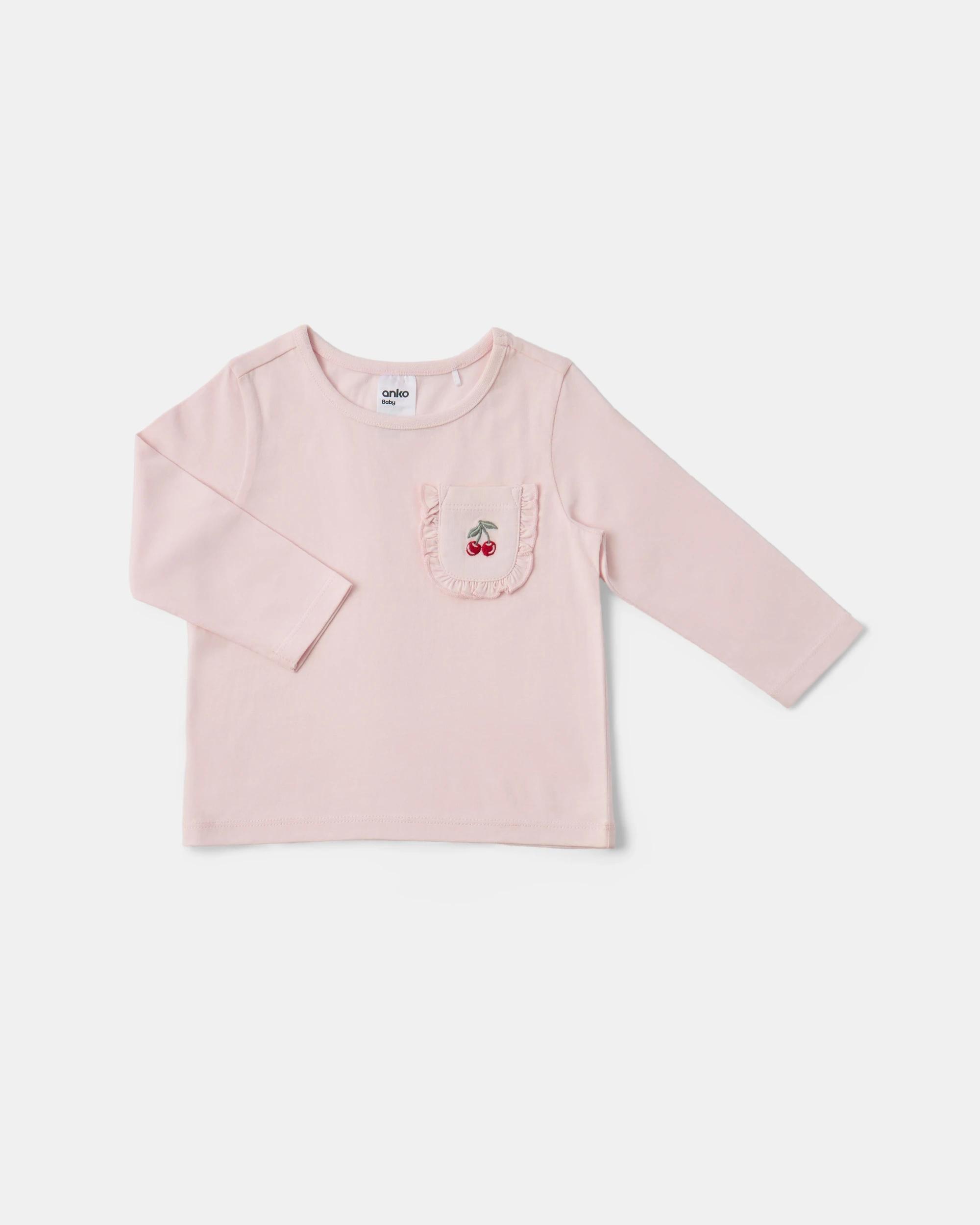 3 3 Pack Long Sleeve Pocket T-shirt Cherry Pck, 3 of 8