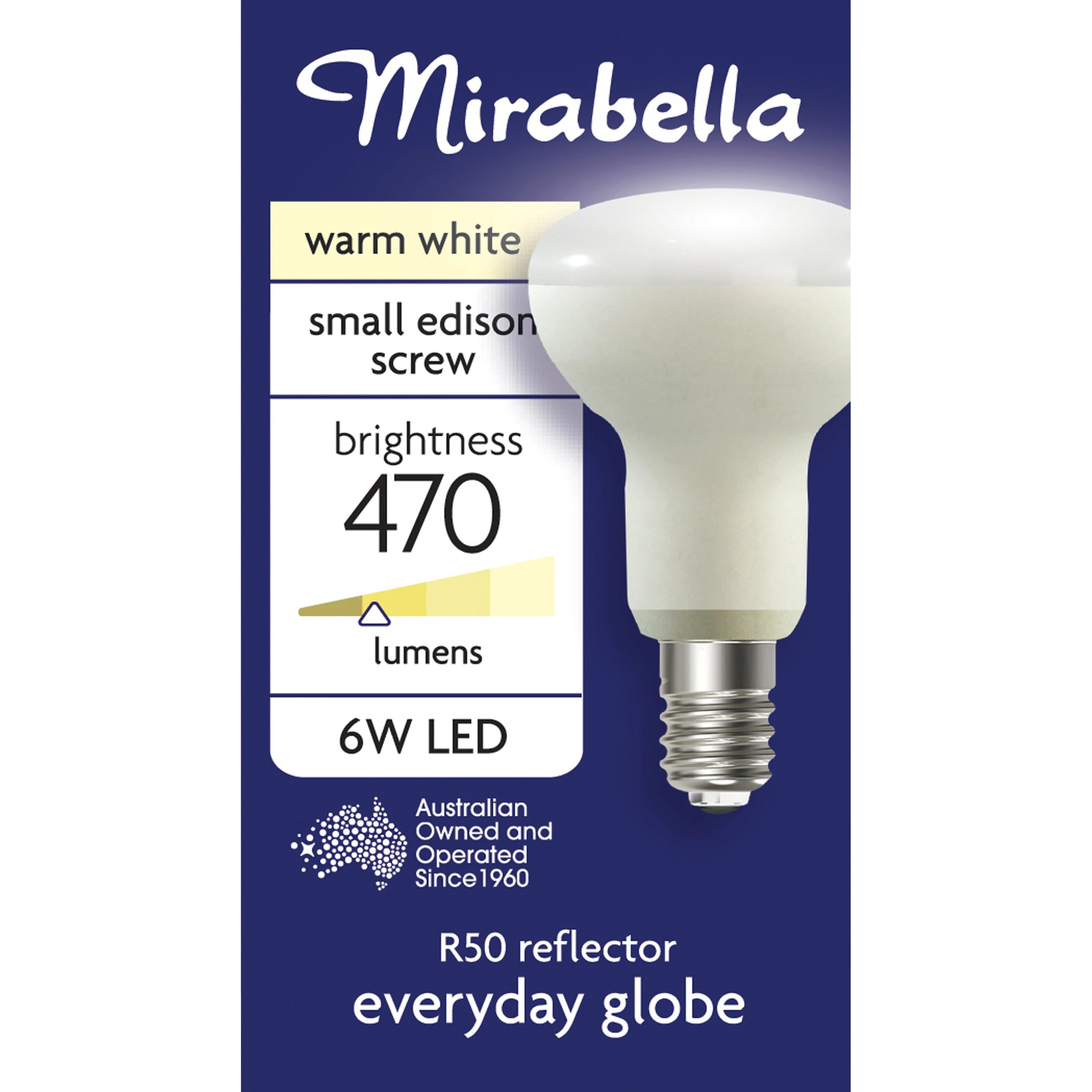 1 Mirabella LED R50 SES 6W 470LM 2700K - Warm White, 1 of 6