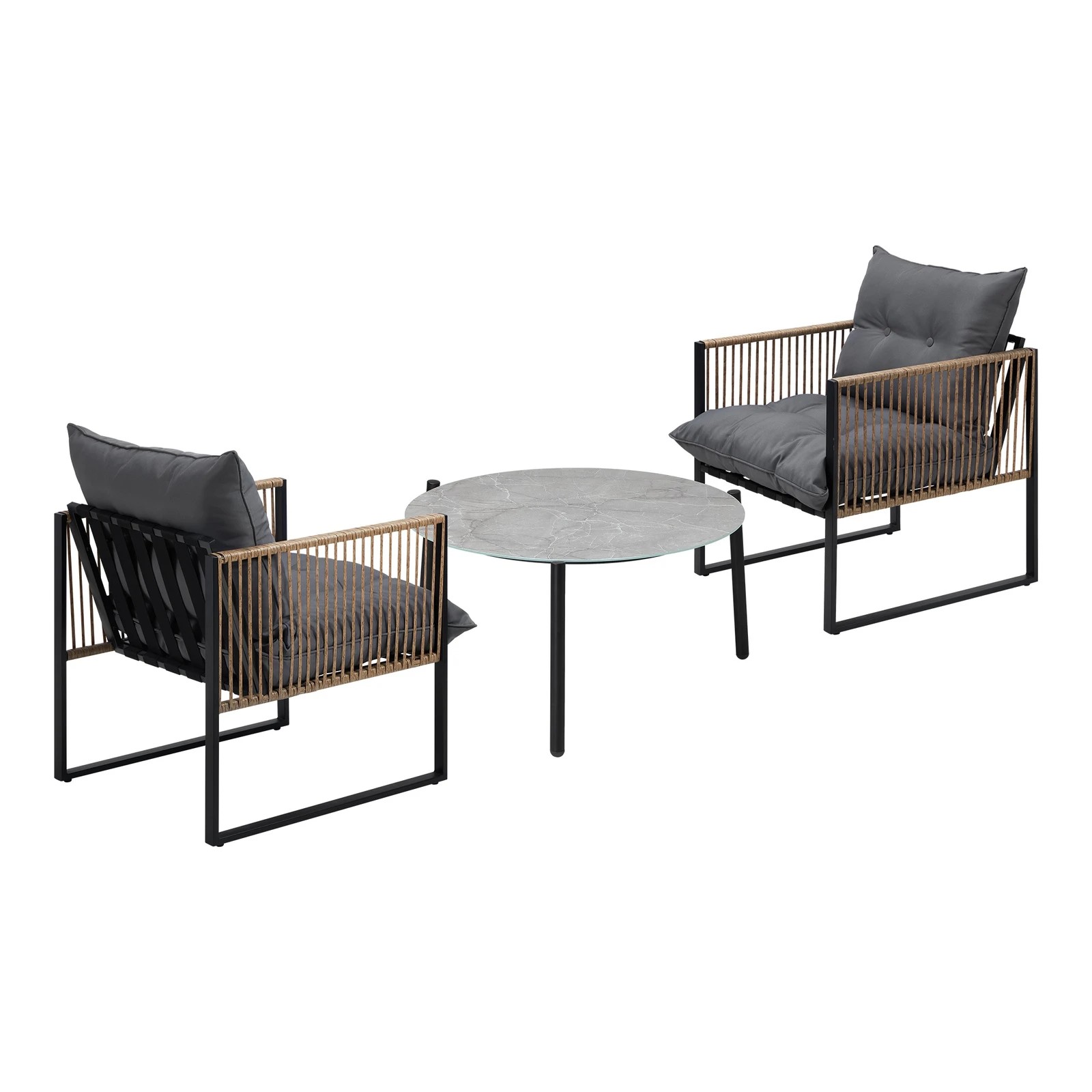 5 Livsip Outdoor Patio Set Garden Furniture 70cm Coffee Table Rattan Chairs 3pcs
 - Multi, 5 of 10