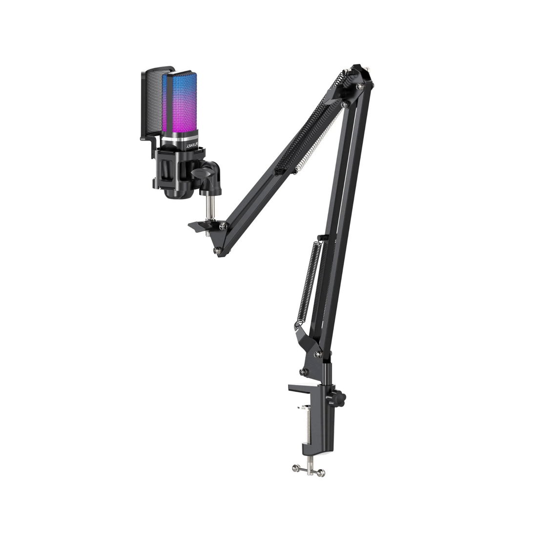 4 Playmax RGB Black Microphone with Arm and Tripod - Black, 4 of 9