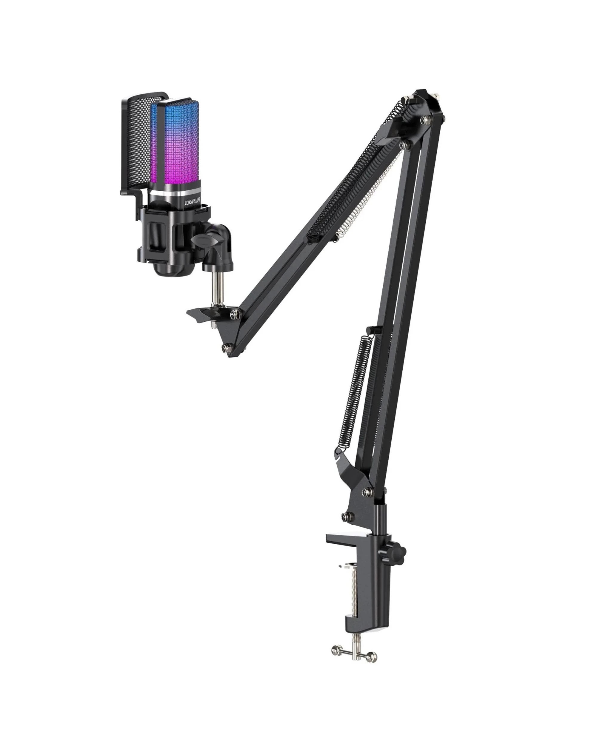 4 Playmax RGB Black Microphone with Arm and Tripod - Black, 4 of 9