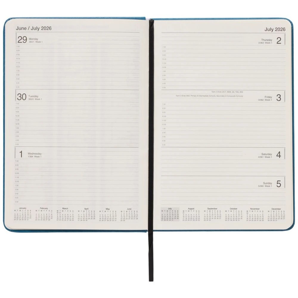 6 J.Burrows A5 Week to View PU FY26/27 Diary Blue, 6 of 6