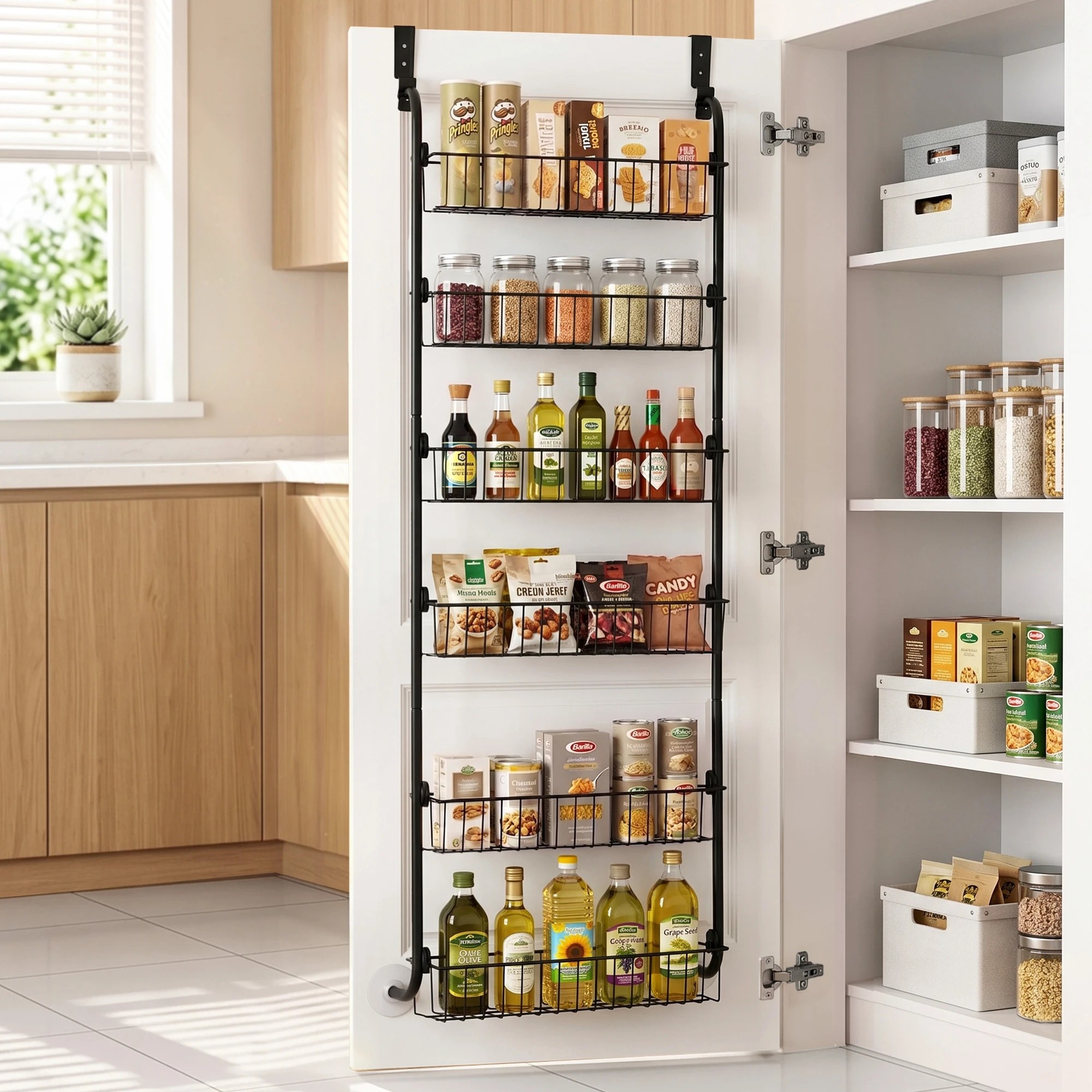 9 Artiss Over Door Storage Organiser 6 Tier Metal - Black, 9 of 9