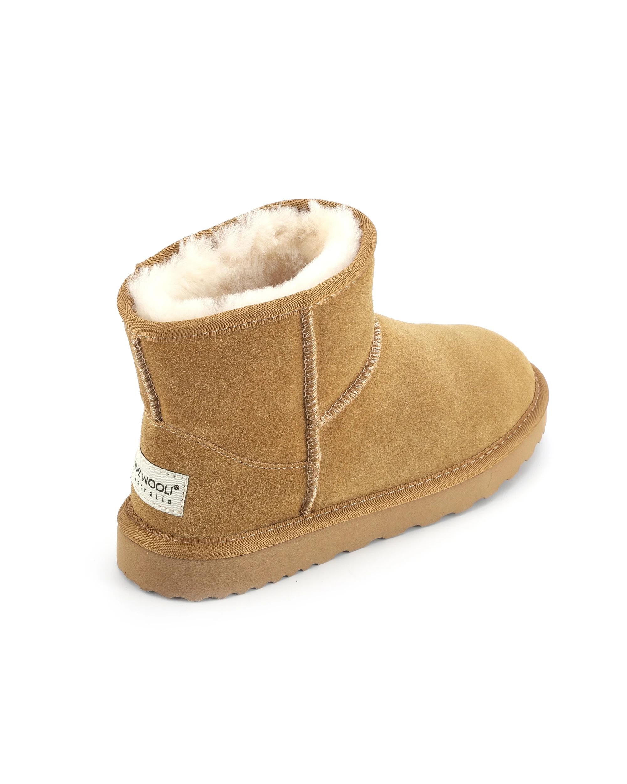 3 AUS WOOLI Signature Short Sheepskin Ankle UGG Boots CAMEL, 3 of 6