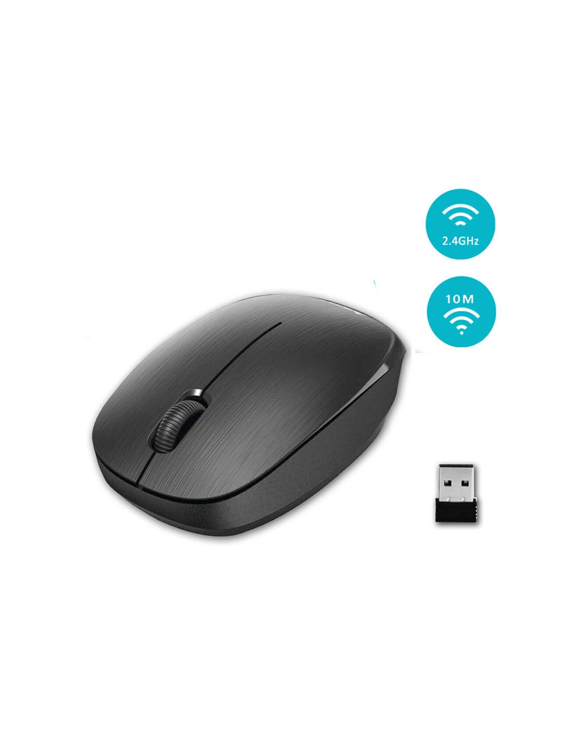 2 Sansai Ergonomic 2.4GHz Wireless Optical Mouse For PC Laptop Mac - Black, 2 of 3