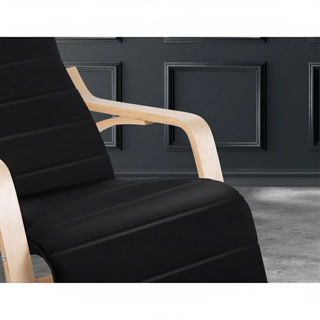 6 Artiss Rocking Armchair Footrest Nursing  Afton - Black, 6 of 8