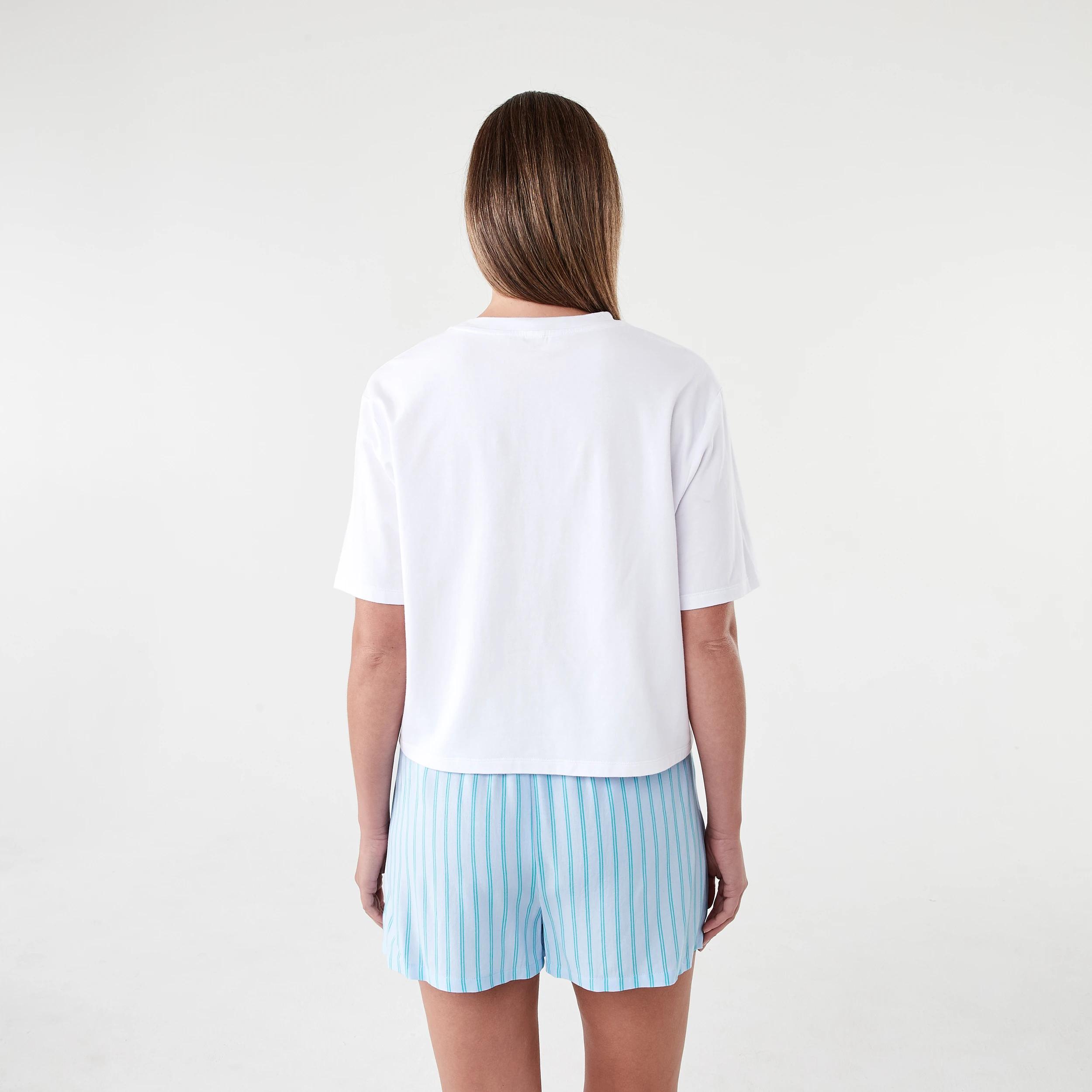 3 Print Knit T-shirt and Woven Shorts Pyjama Set Lobster, 3 of 8