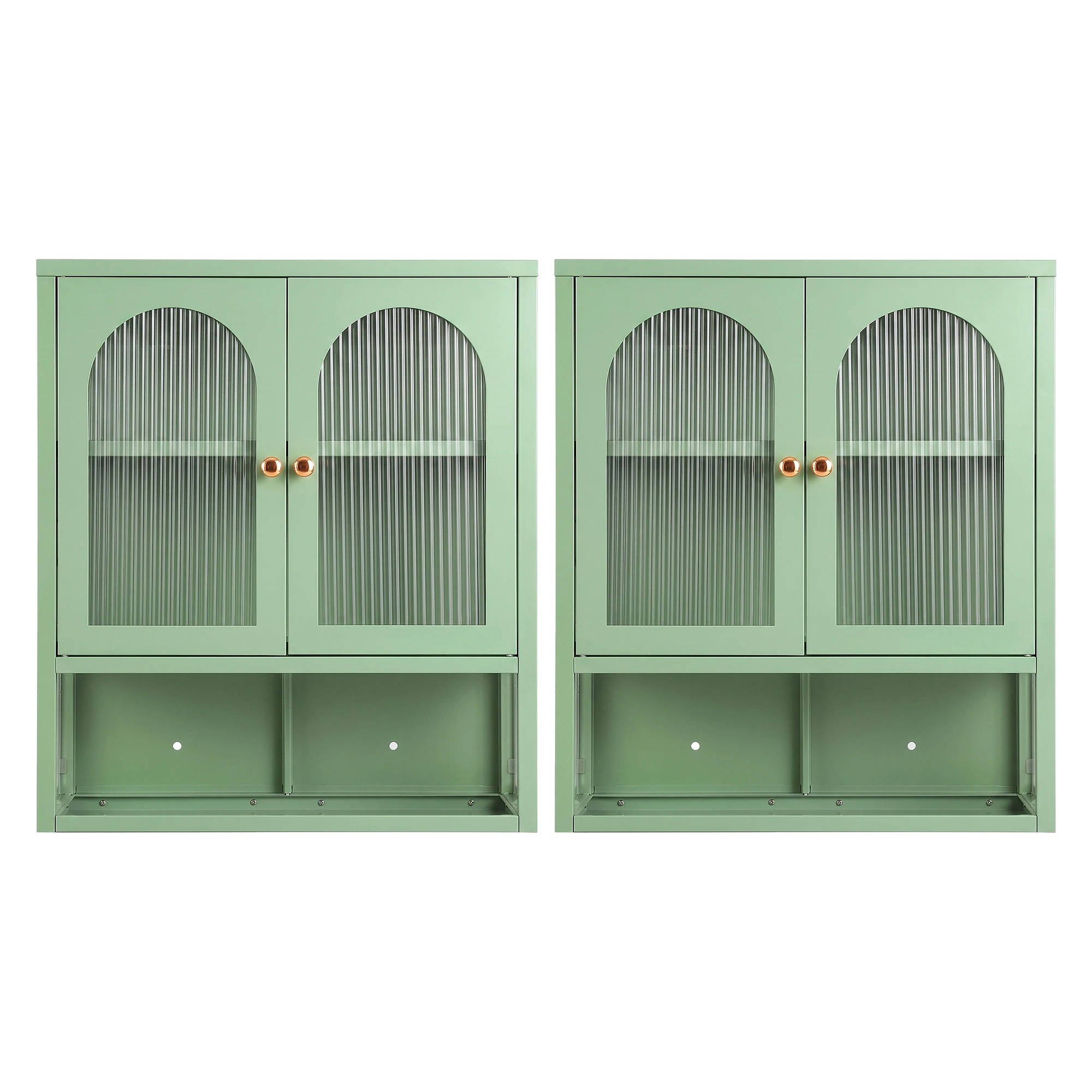 4 Artiss Buffet Cabinet Sideboards X2 Wall Mounted Fluted - Green, 4 of 10