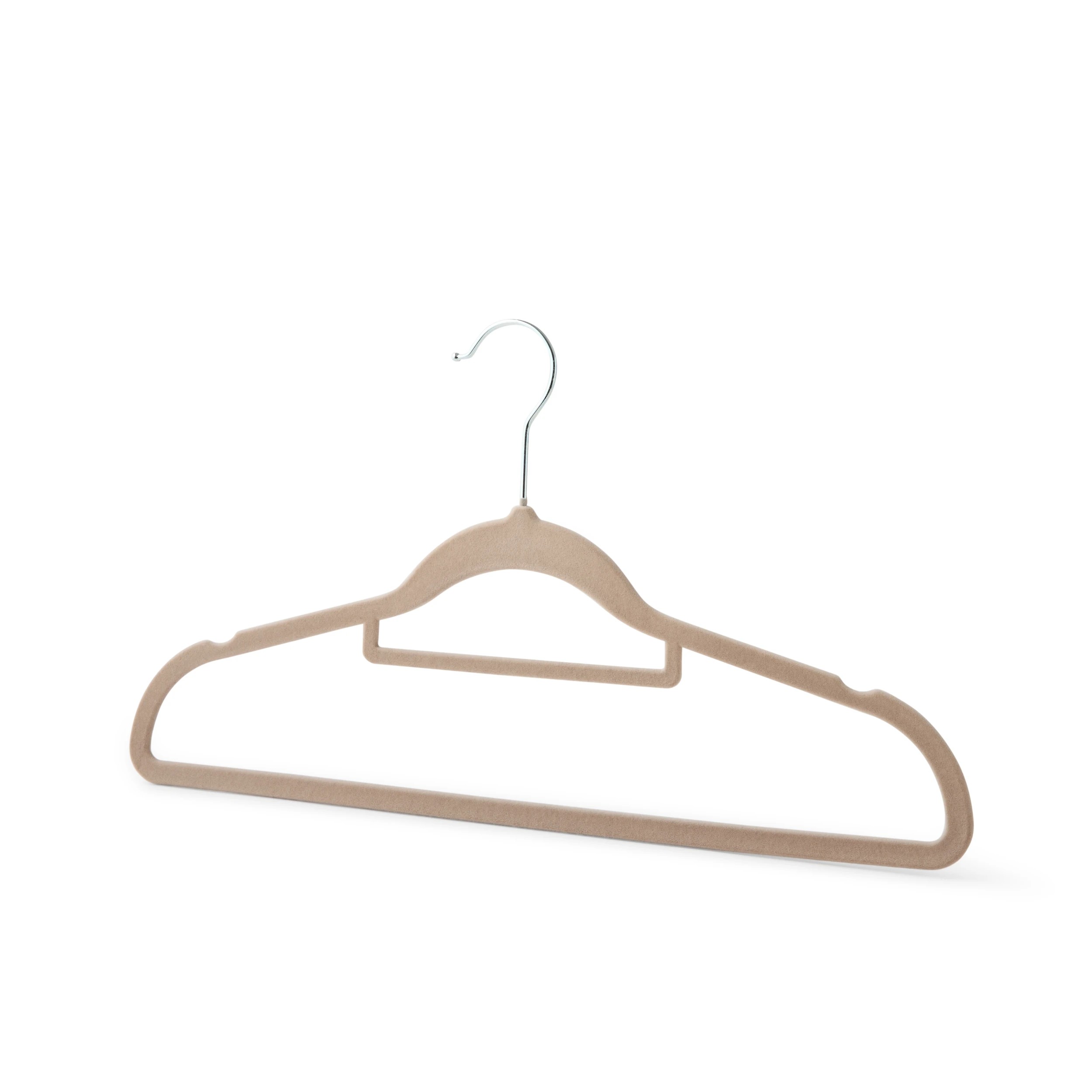 3 30 Pack Flocked Hangers - Beige, 3 of 8