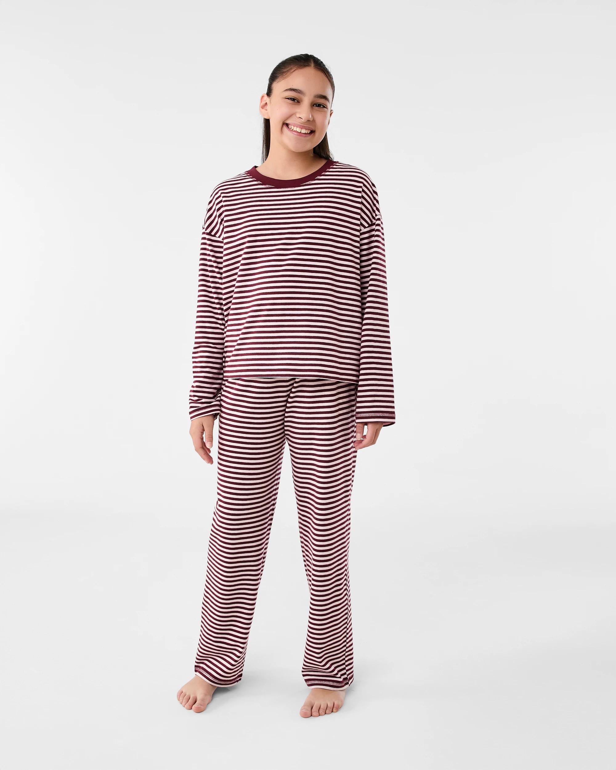 1 Wide Leg Stripe Pyjama Set Pnk Stripe, 1 of 7