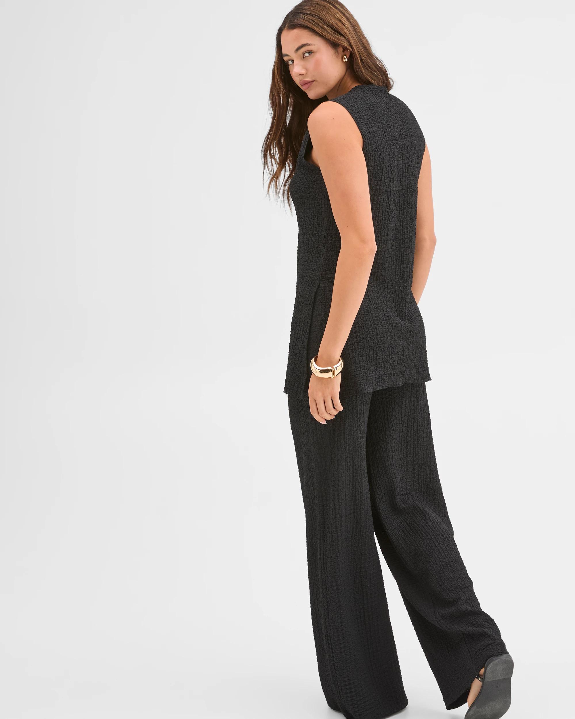 7 Lily Loves Textured Straight Leg Pants BLACK, 7 of 7