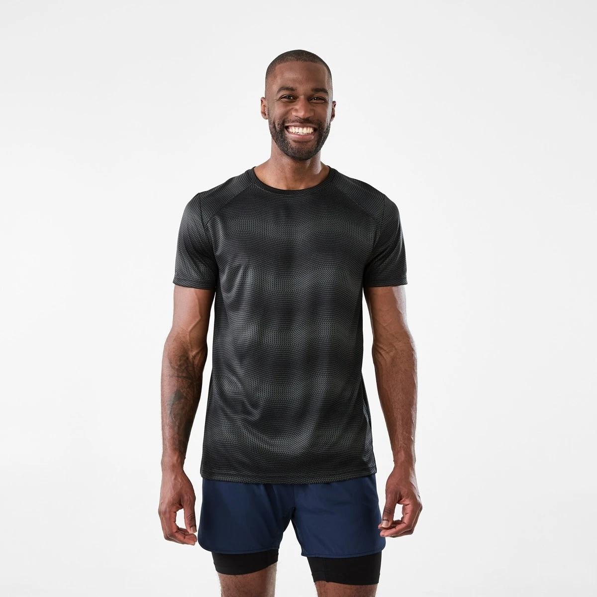 1 Active Mens Printed T-shirt OCEAN GEO BLACK, 1 of 6