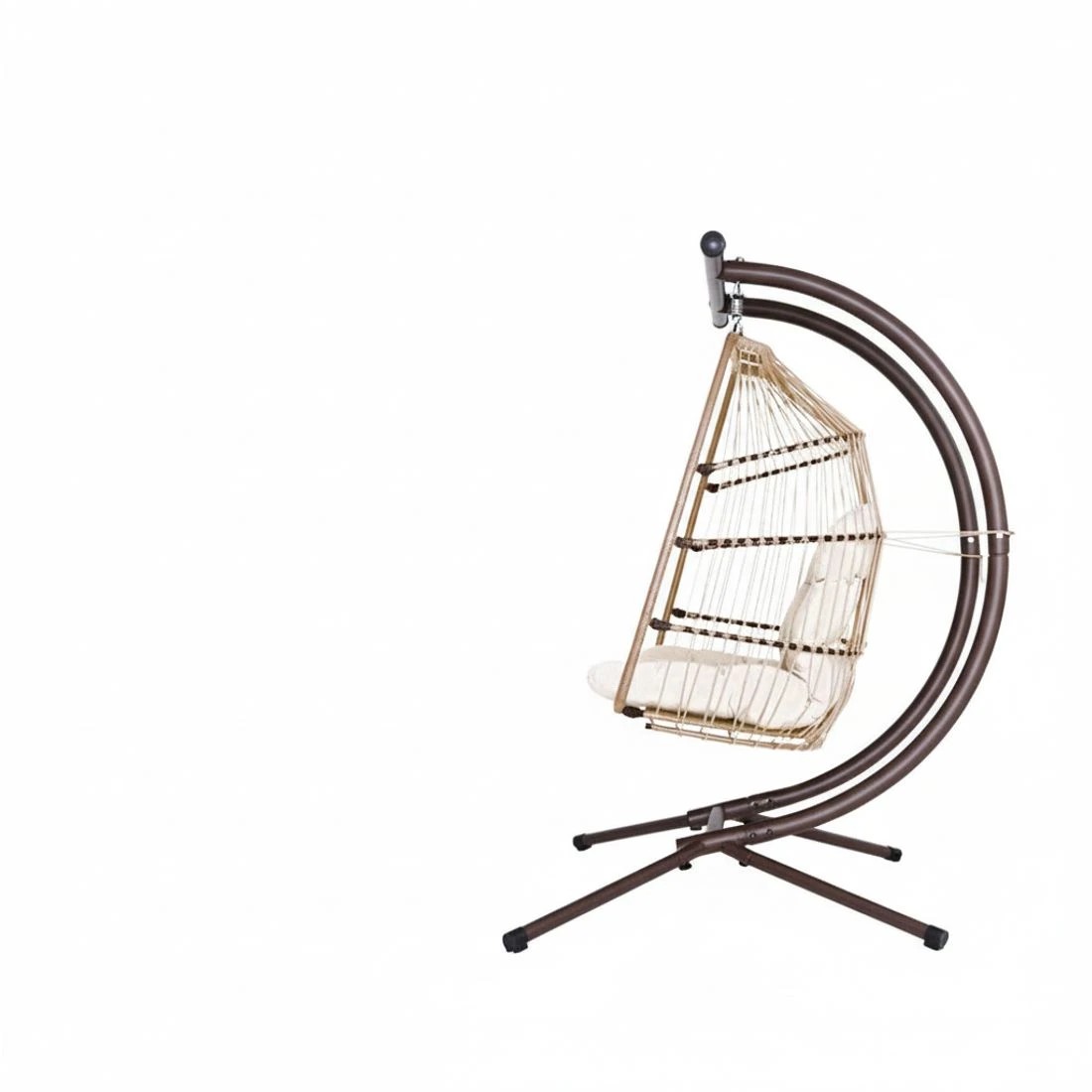 5 Gardeon Outdoor Egg Swing Chair Wicker Furniture Pod Stand Canopy 2 Seater - Beige, 5 of 6