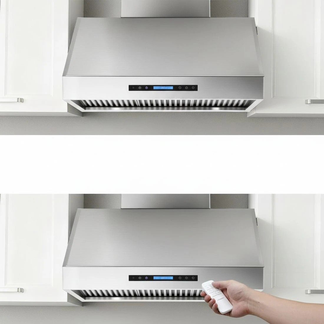 5 Devanti 900mm Range Hood 3-Speed Fan LED Display Remote Control - Silver, 5 of 7